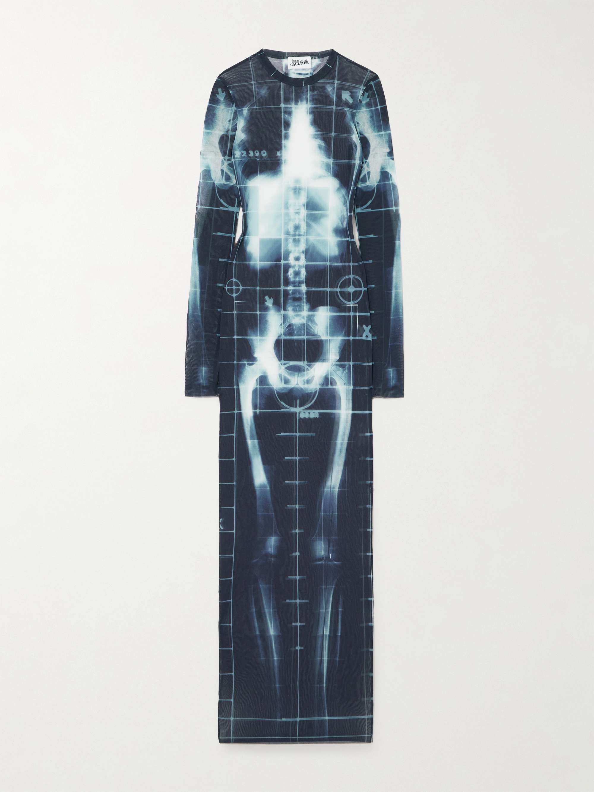 Squeletor trompe l'oeil printed tulle maxi dress hero visual