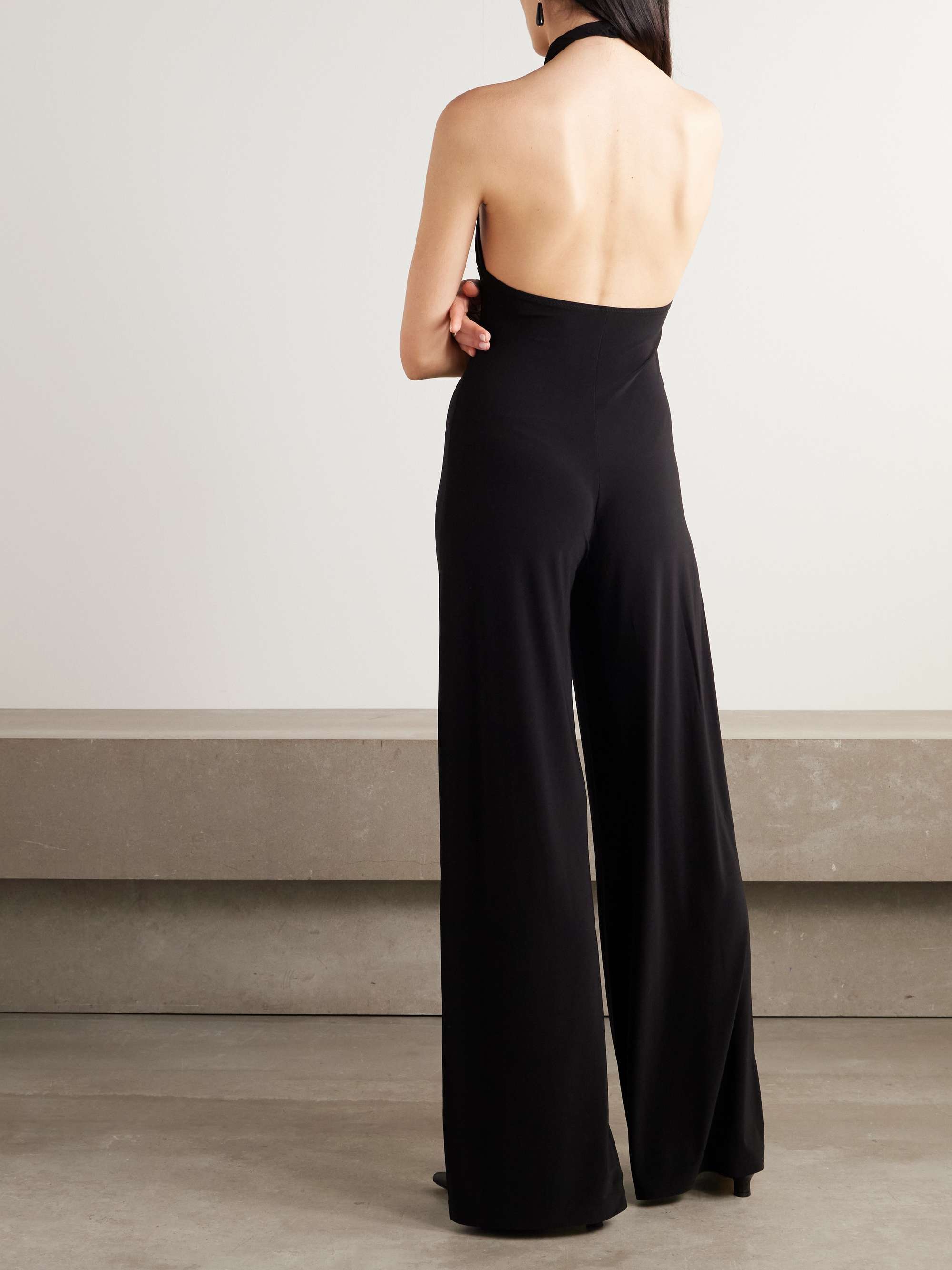Gathered stretch-jersey halterneck jumpsuit view