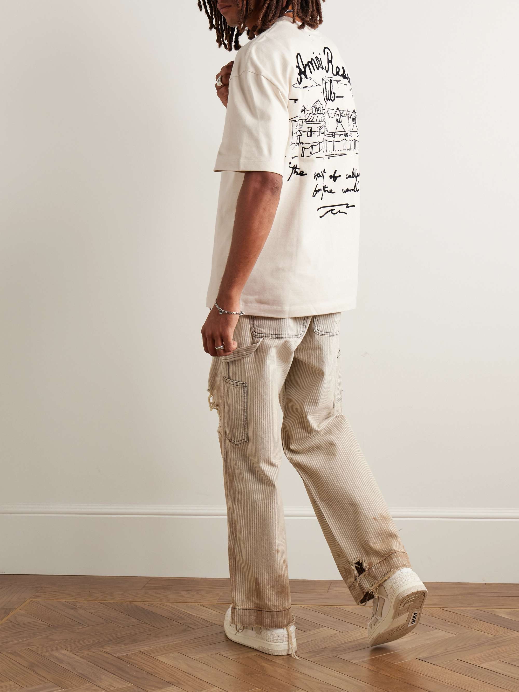 Spirit Oversized Logo-Embroidered Cotton-Jersey T-Shirt view