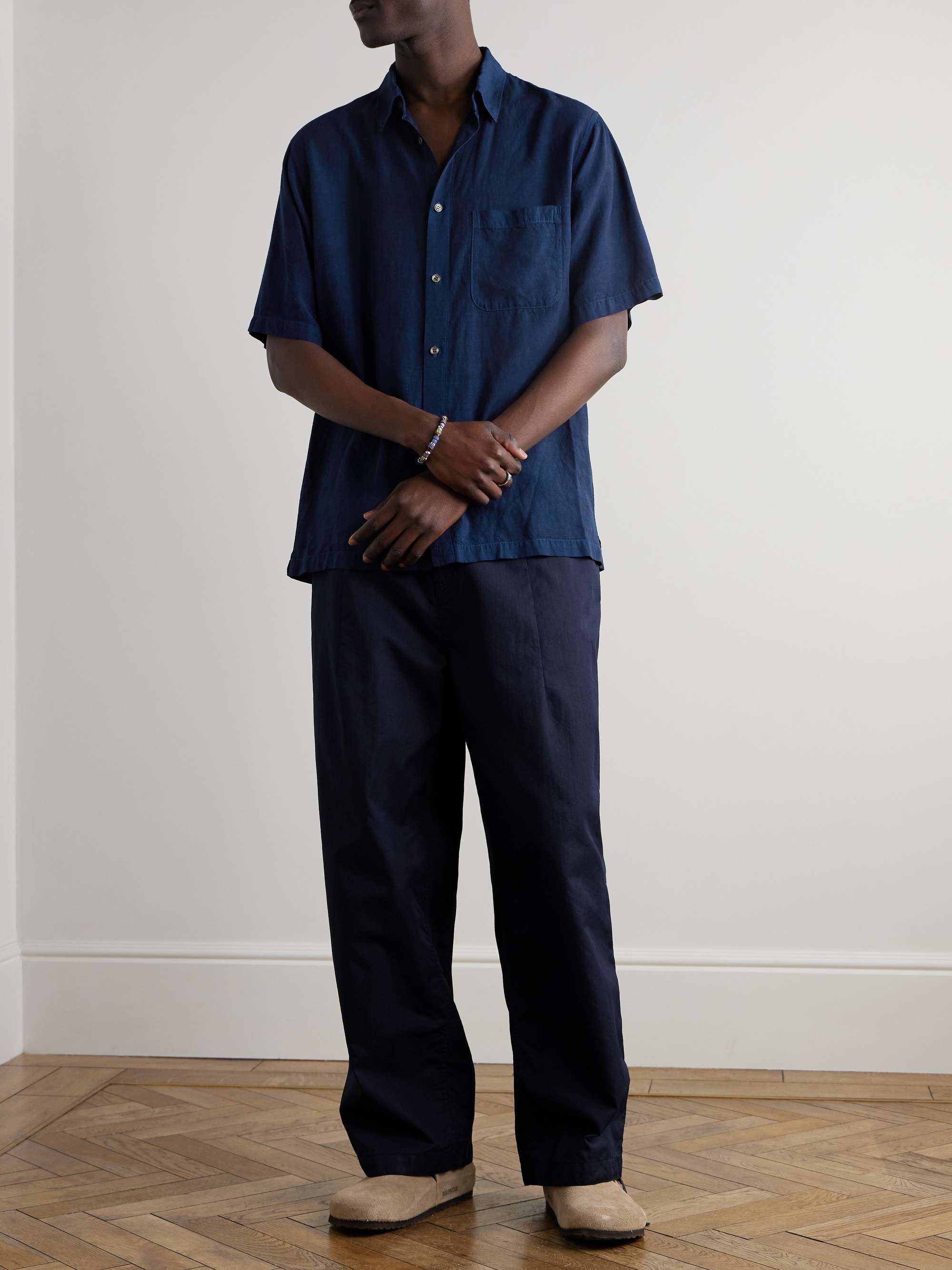Indigo-Dyed TENCEL™Lyocell-Blend Gauze Shirt view