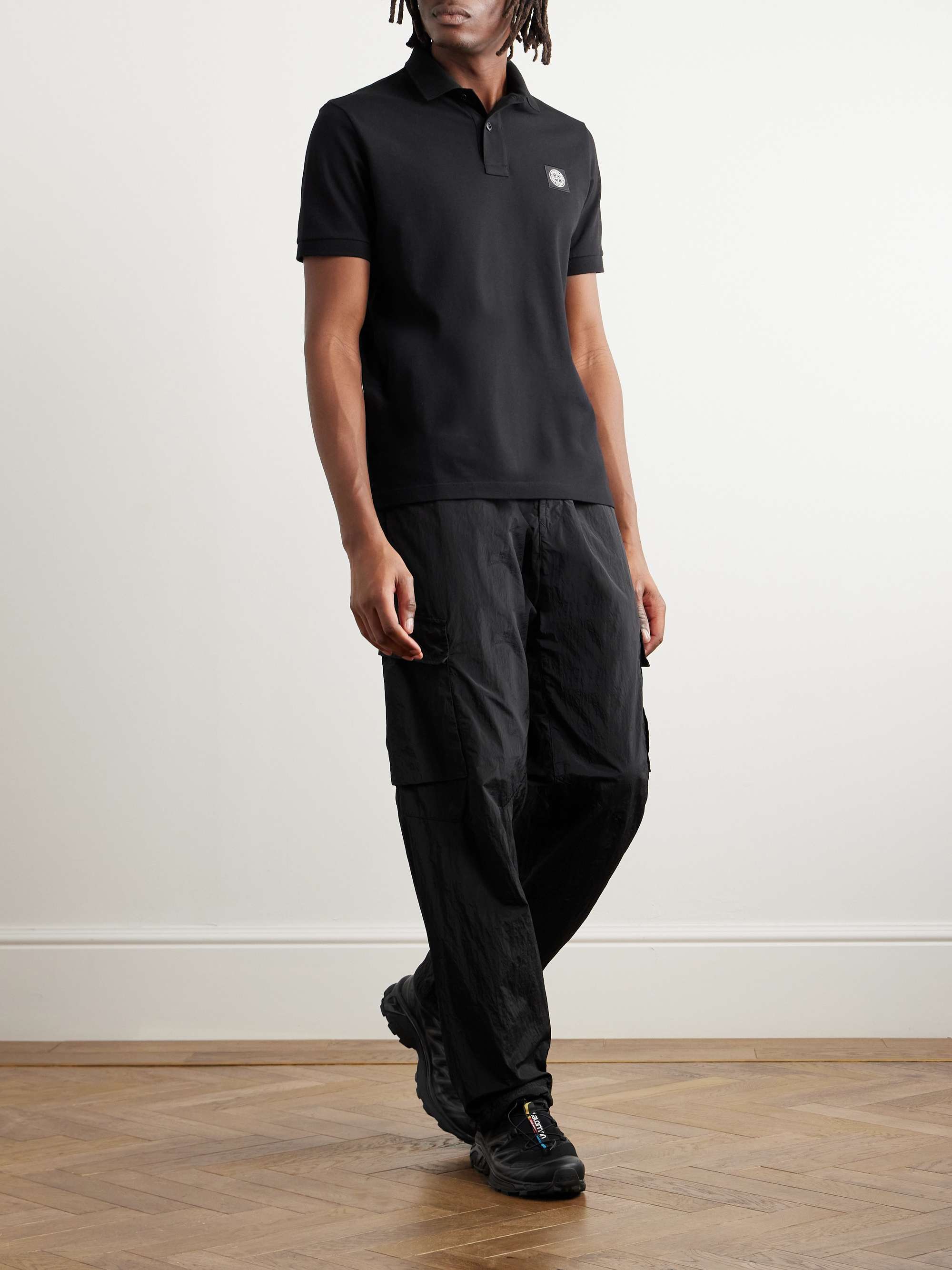 Logo-Appliquéd Cotton-Blend Piqué Polo Shirt view