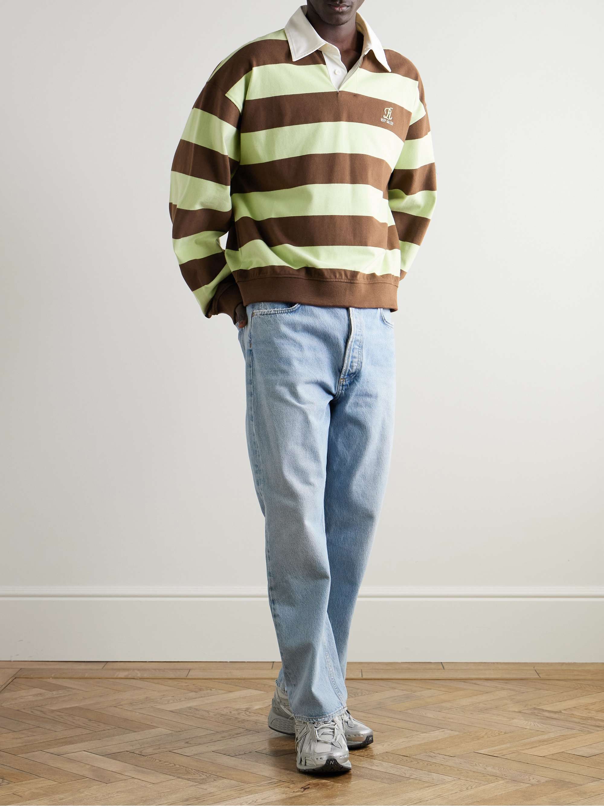 + RSVP GALLERY Logo-Embroidered Striped Cotton Rugby Shirt view