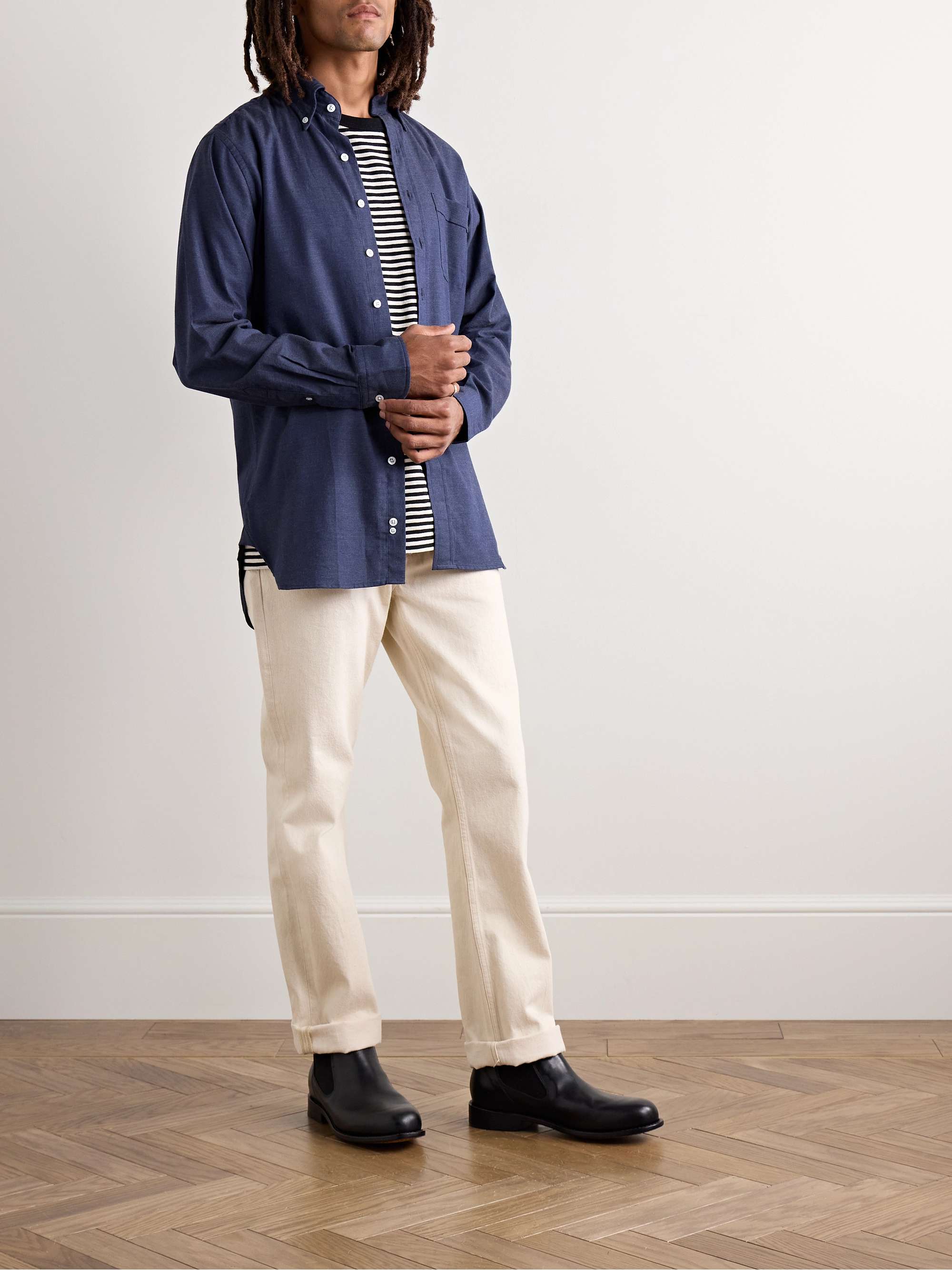 Button-Down Collar Cotton-Flannel Shirt view