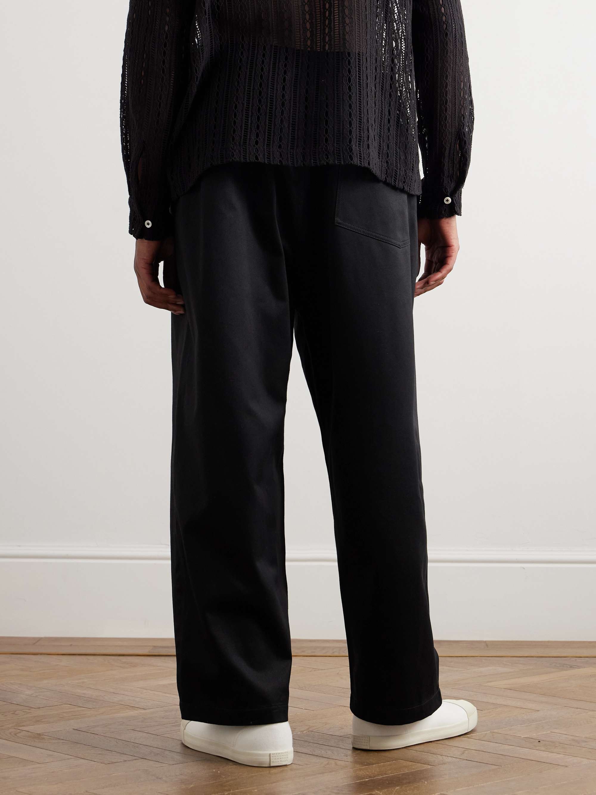 Wide-Leg Cotton-Twill Trousers view