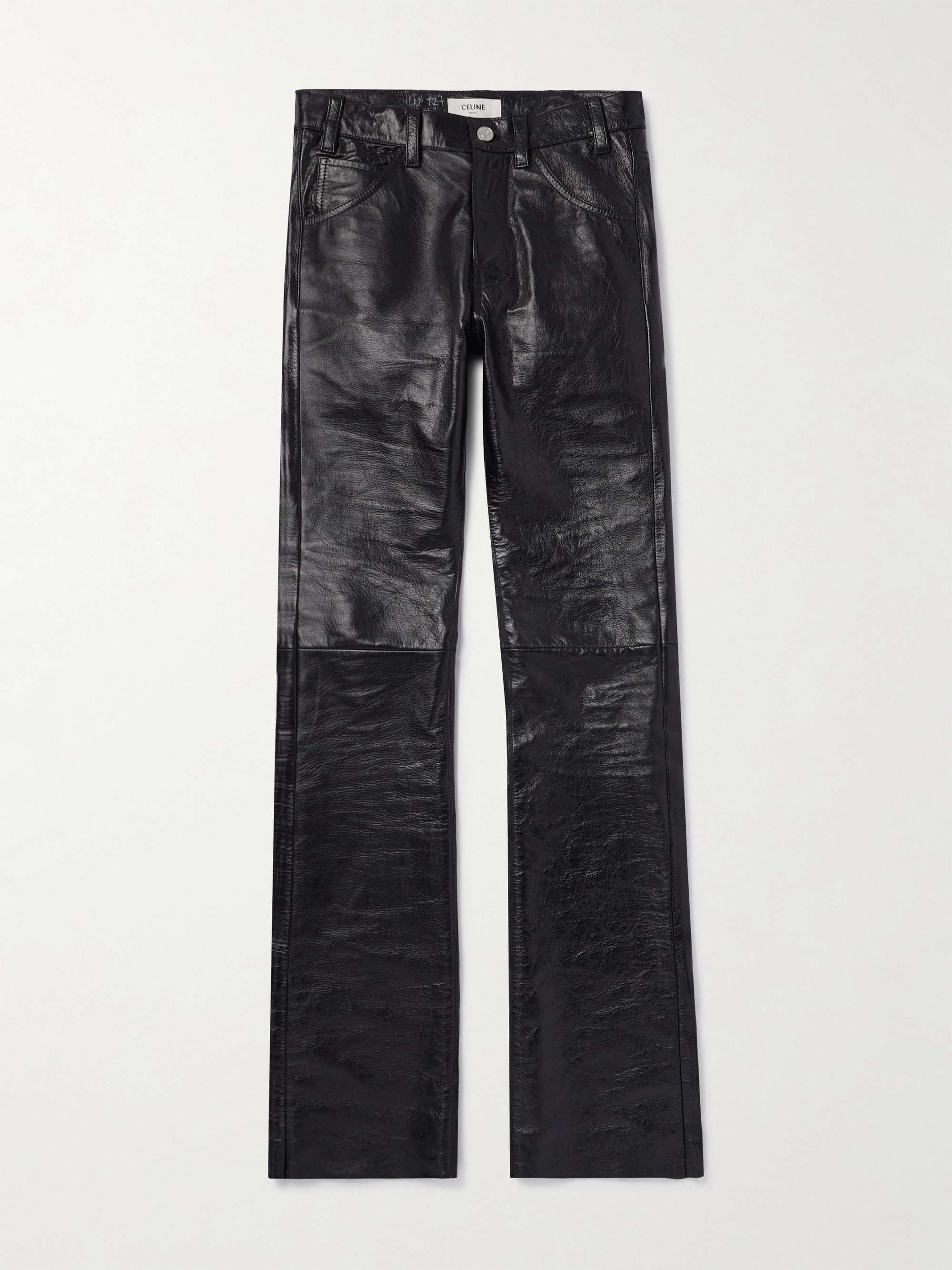 Lou Straight-Leg Panelled Leather Trousers hero visual