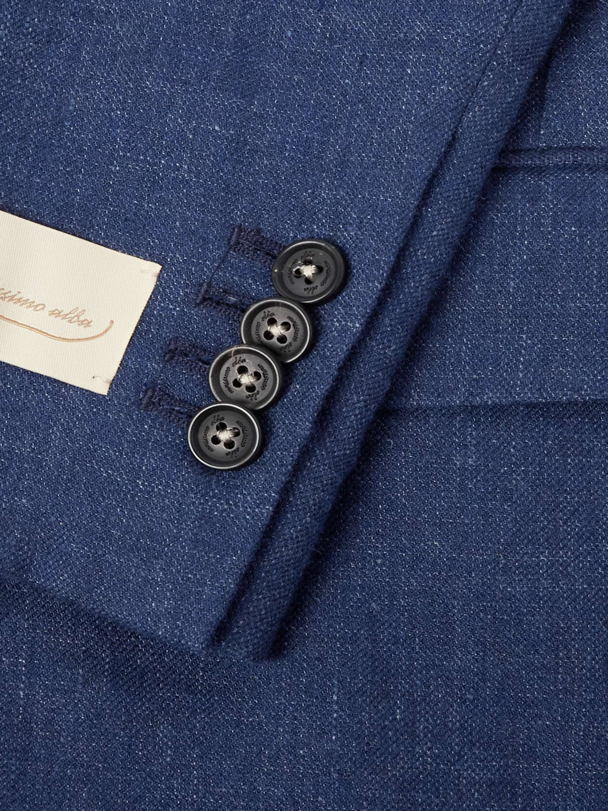 Double-Breasted Linen, Virgin Wool, Silk and Cashmere-Blend Blazer view