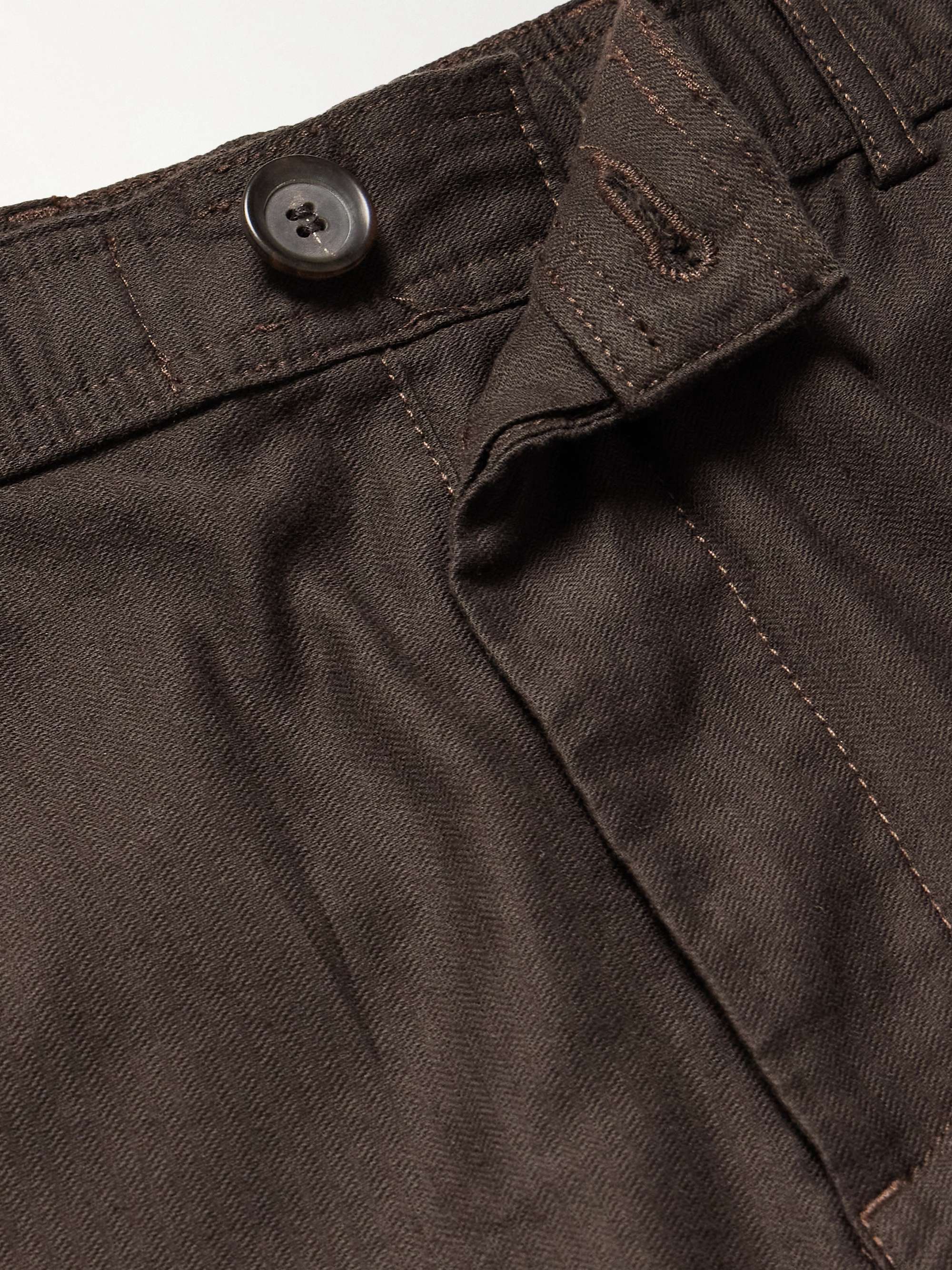 Straight-Leg Herringbone Linen-Blend Suit Trousers view
