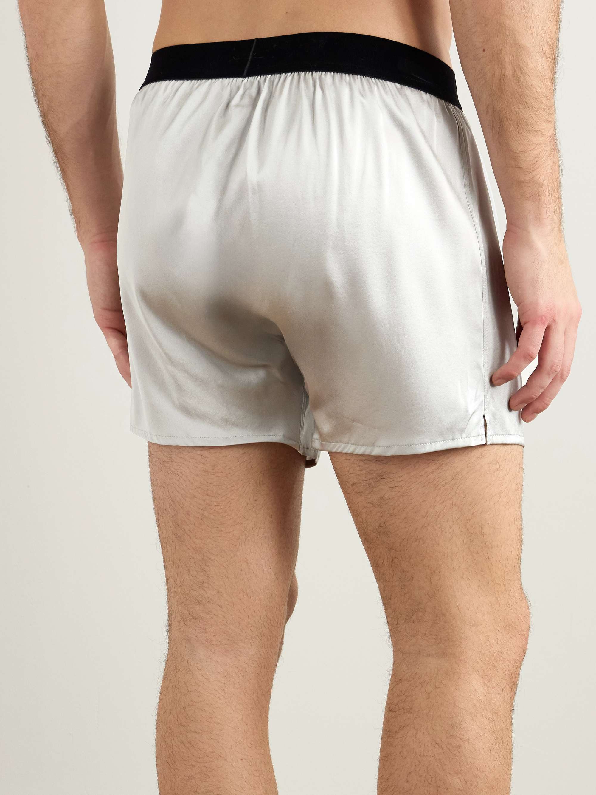 Stretch-Silk Satin Boxers view