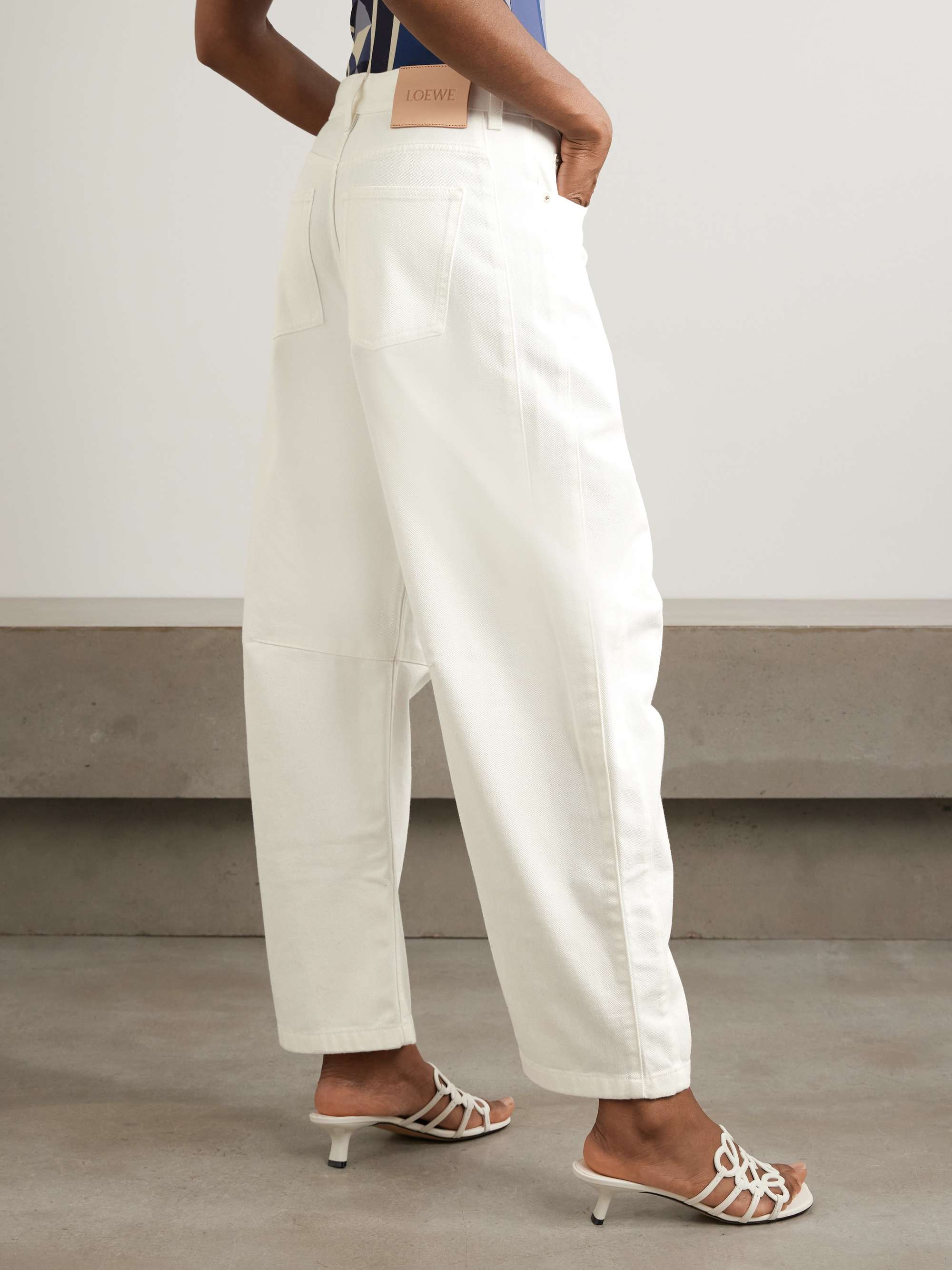 + Paula's Ibiza paneled embellished mid-rise barrel-leg jeans view