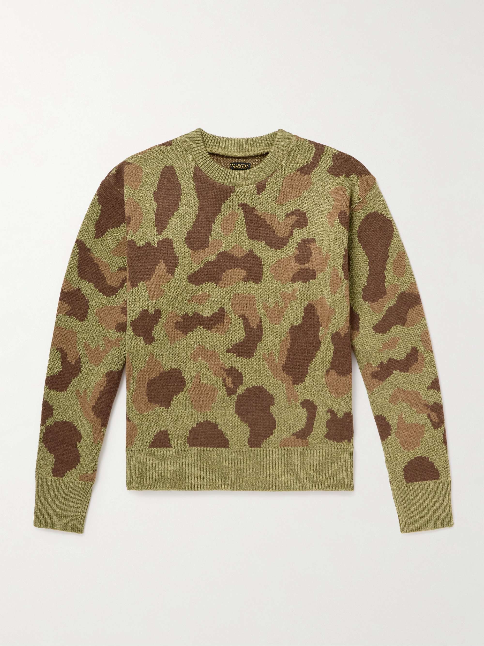 Camouflage-Print Jacquard-Knit Sweater hero visual