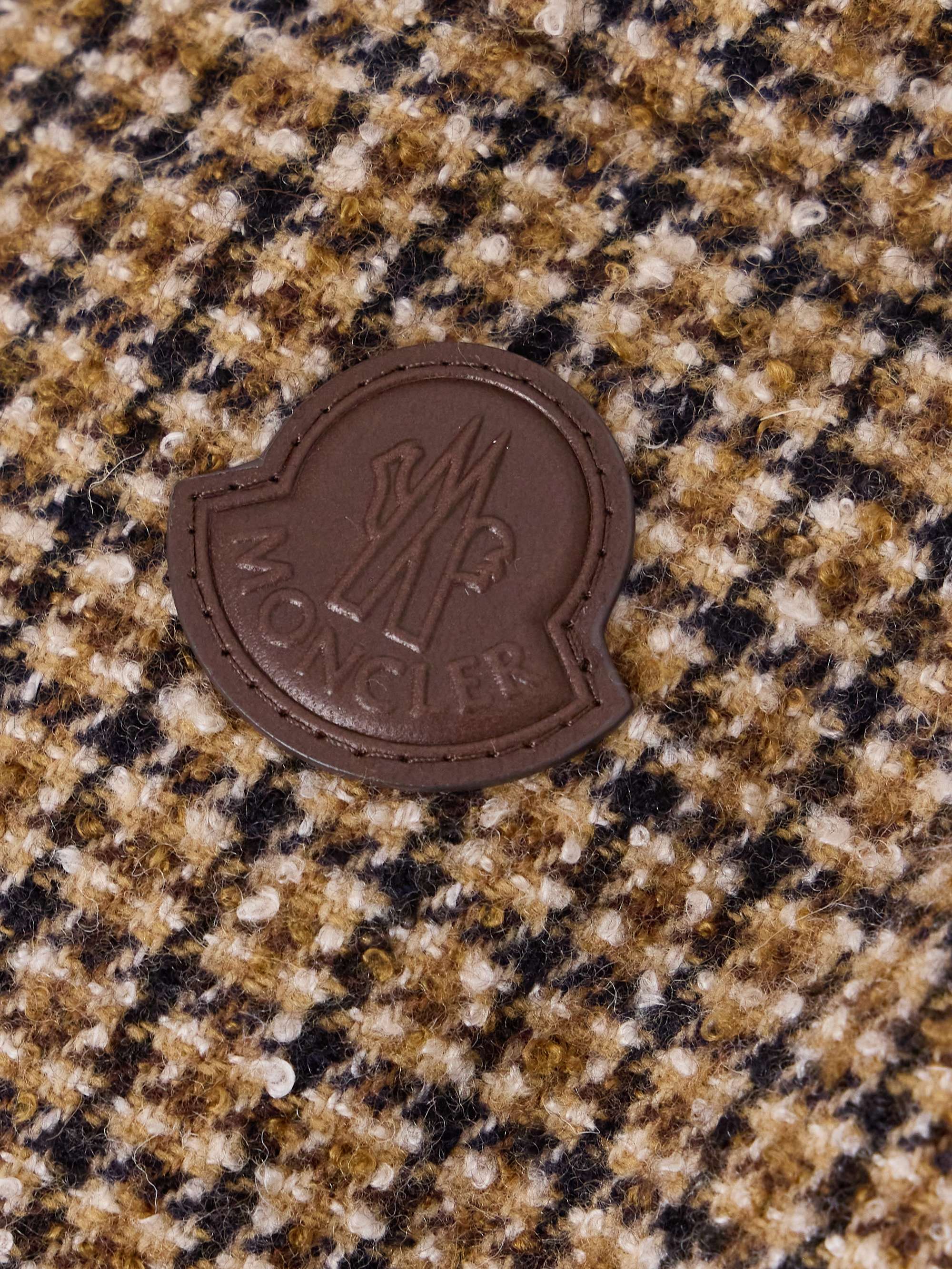 Seboune appliquéd checked wool-blend tweed down jacket view