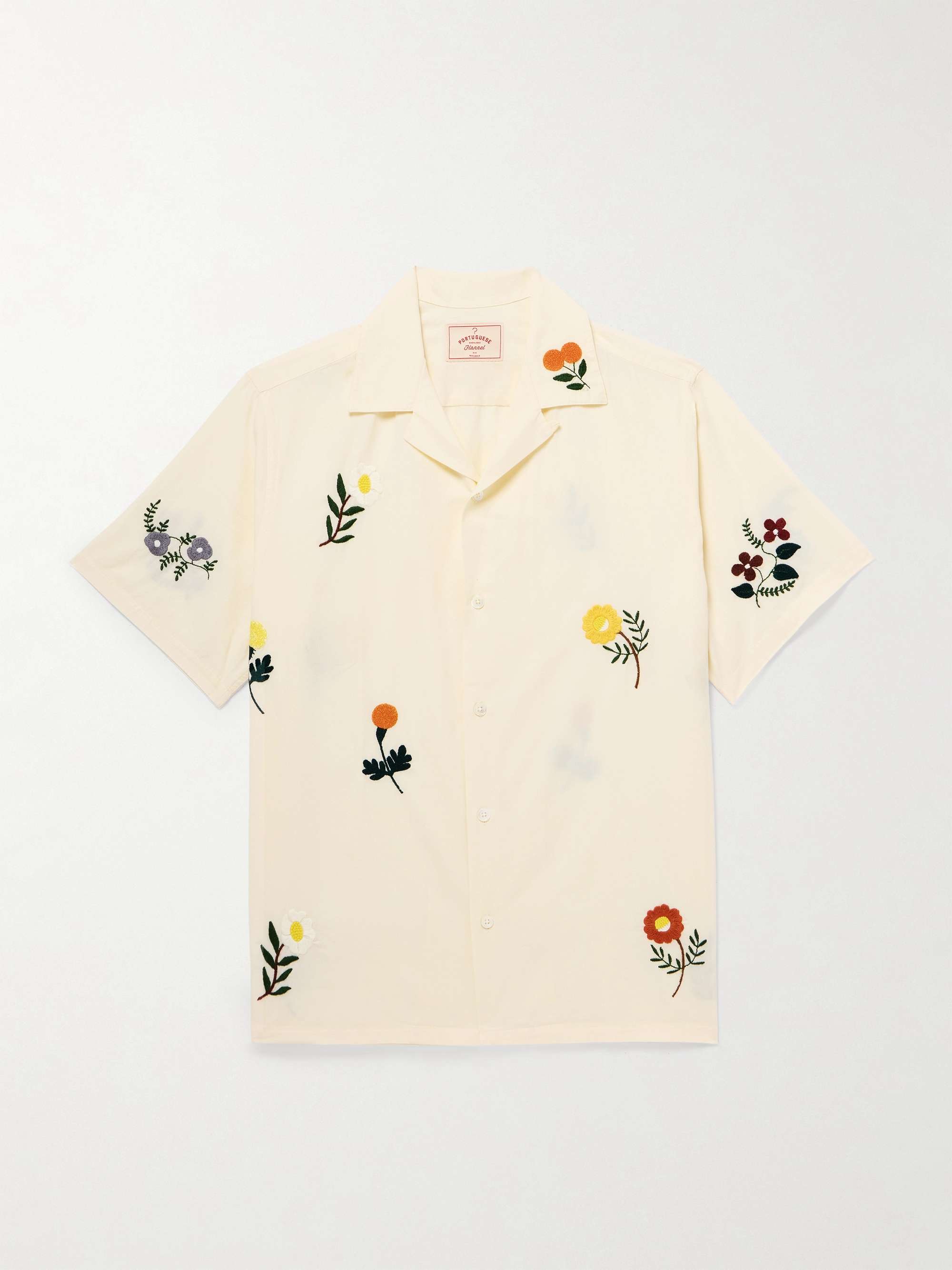 Convertible-Collar Embroidered Cotton Shirt hero visual