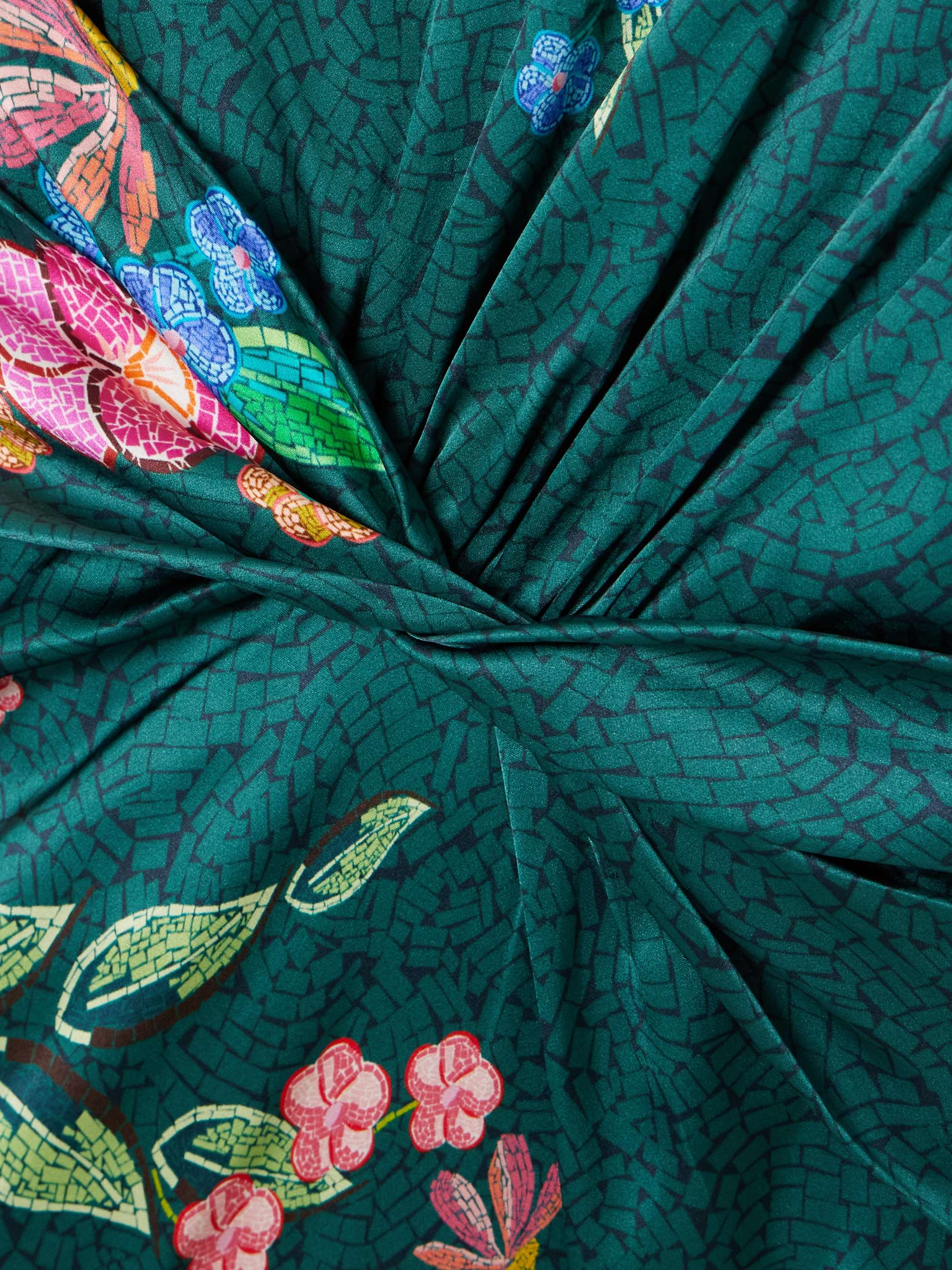 Gwen twisted draped floral-print silk maxi dress view