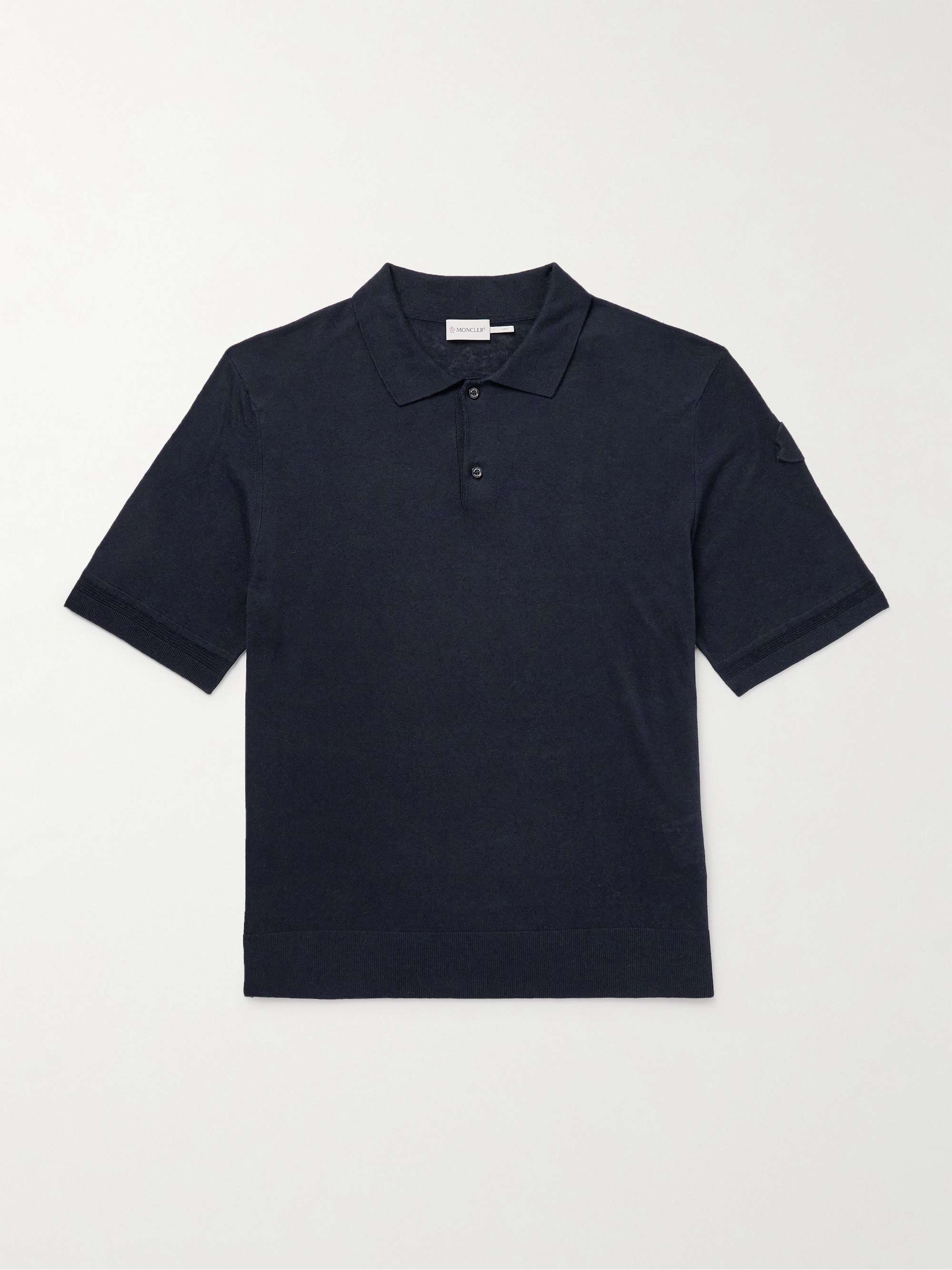 Logo-Appliquéd Silk and Linen-Blend Polo Shirt hero visual