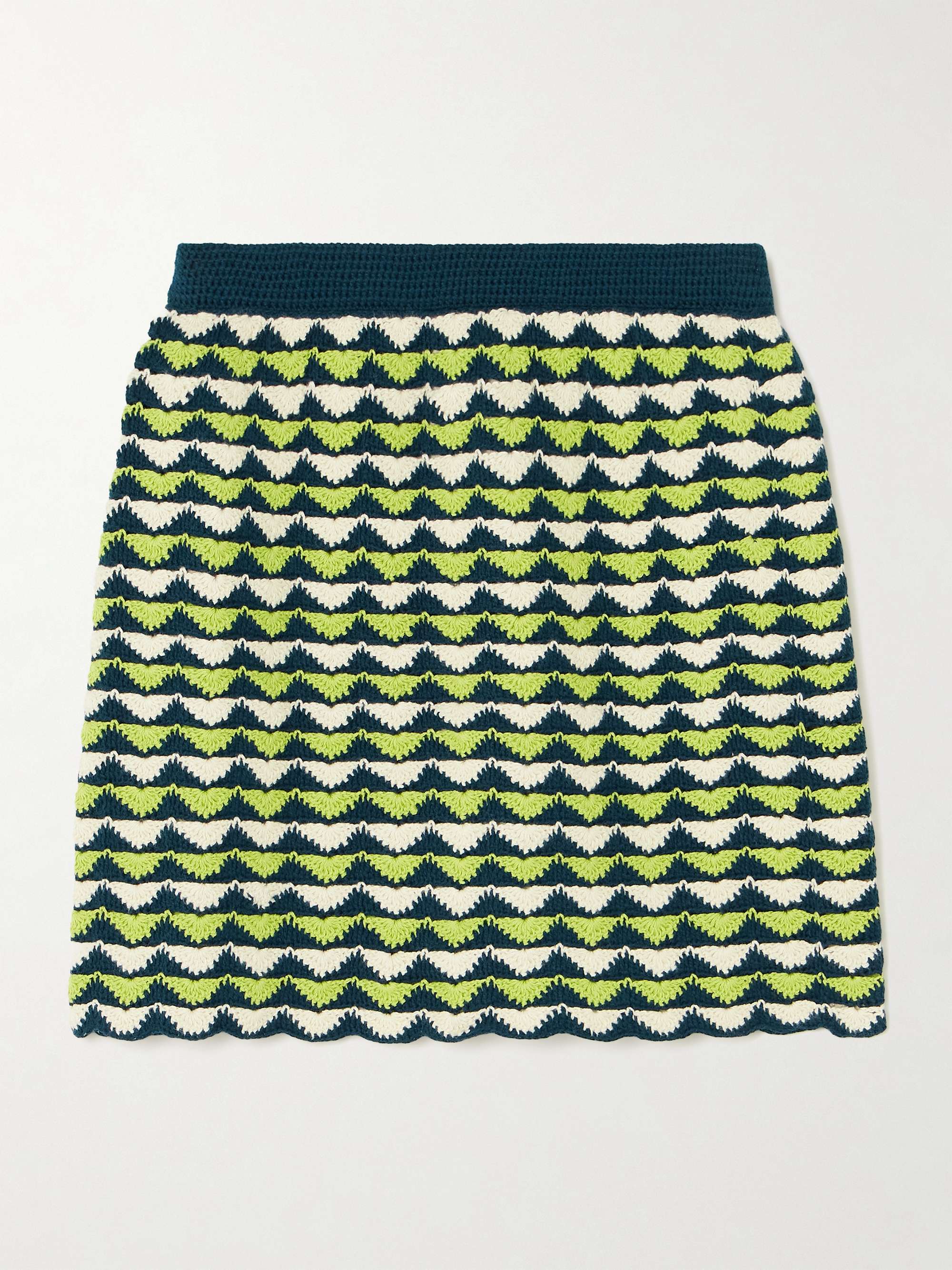 Motupe scalloped crocheted cotton mini skirt hero visual