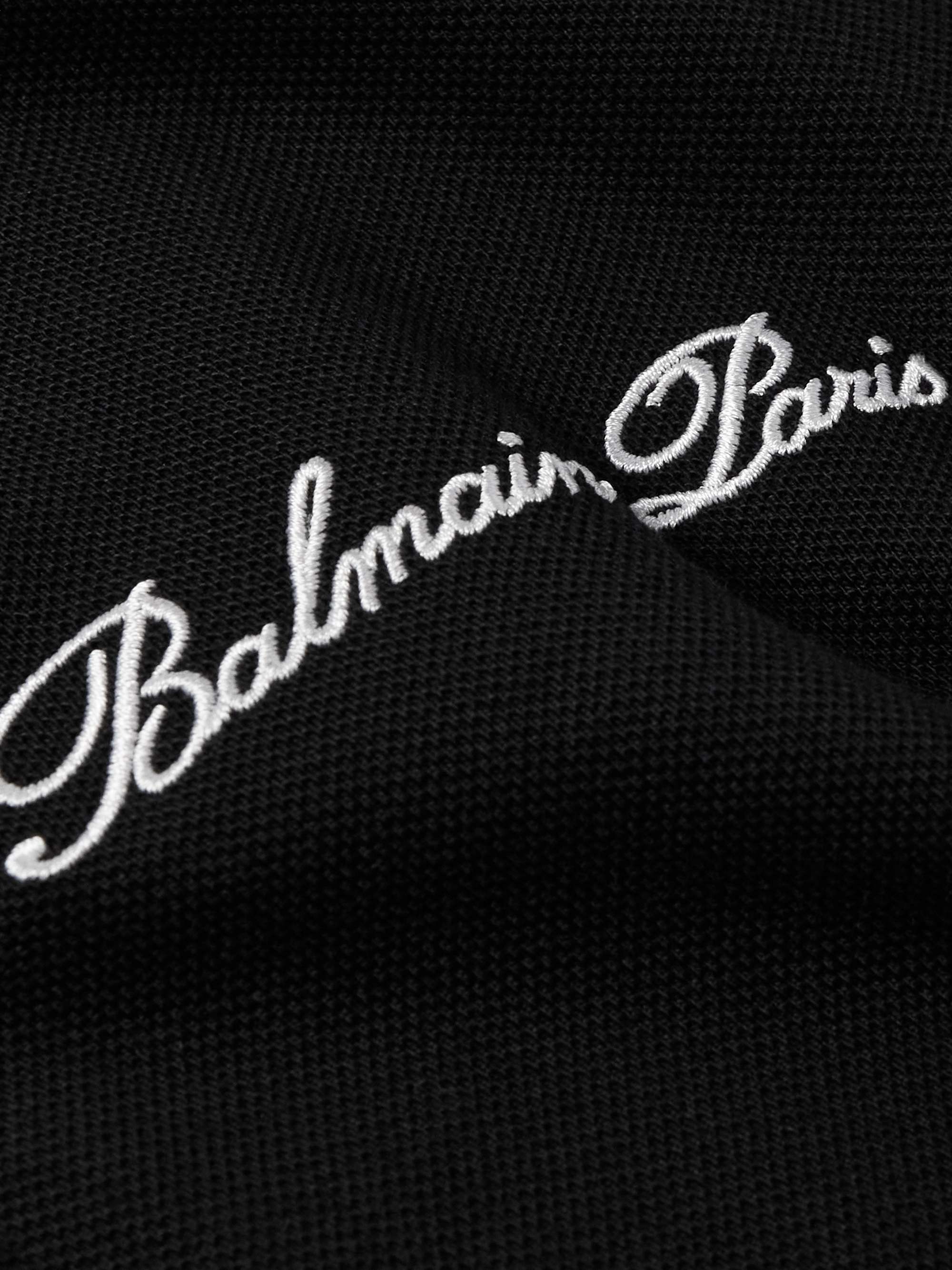 Logo-Embroidered Cotton-Piqué Half-Zip Polo Shirt view