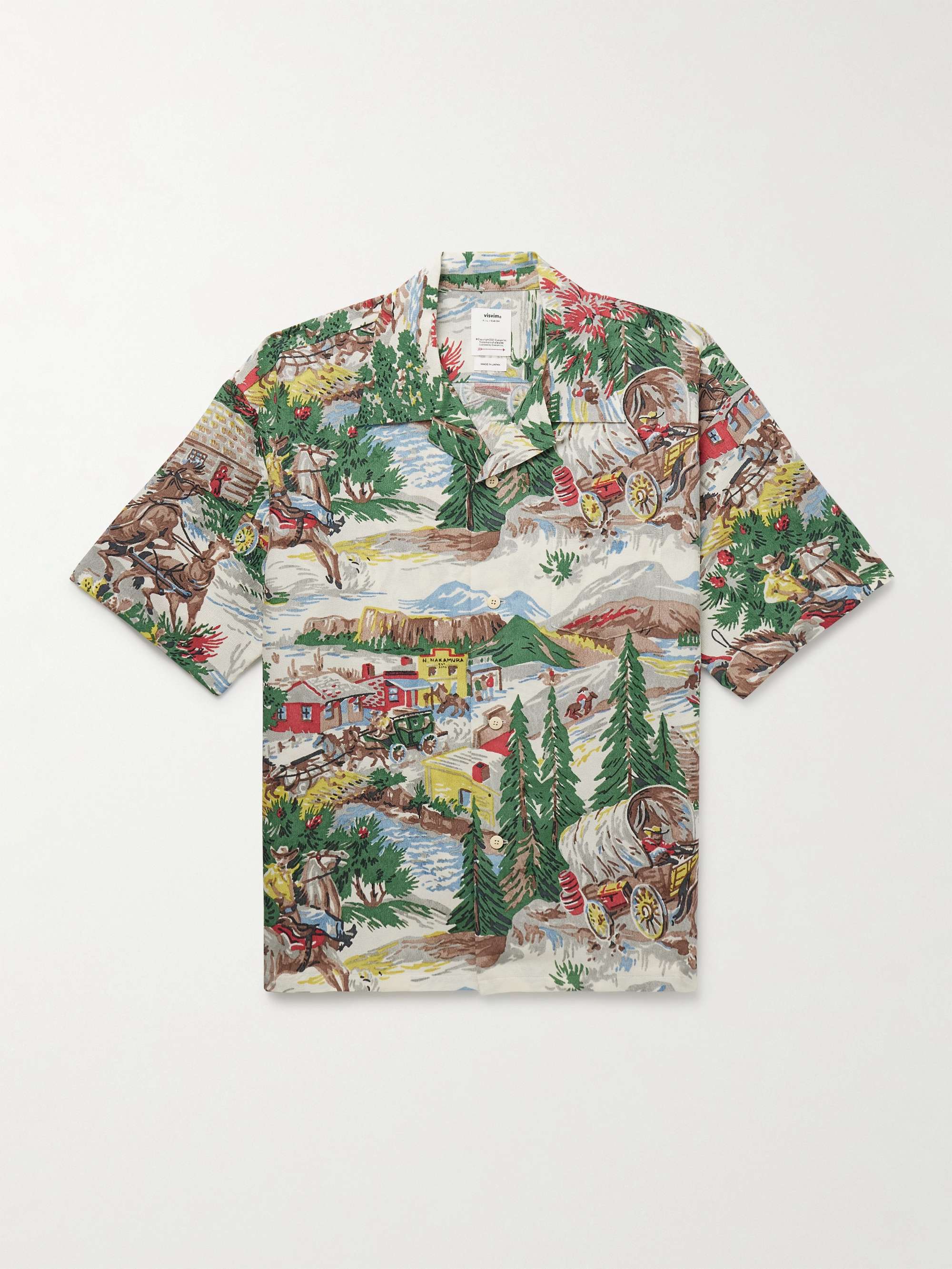 Crosby Convertible-Collar Printed Silk Shirt hero visual