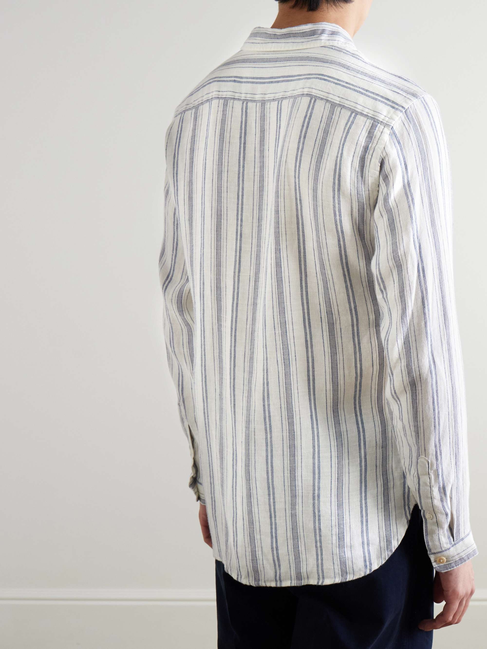New York Special Striped Cotton and Linen-Blend Shirt view