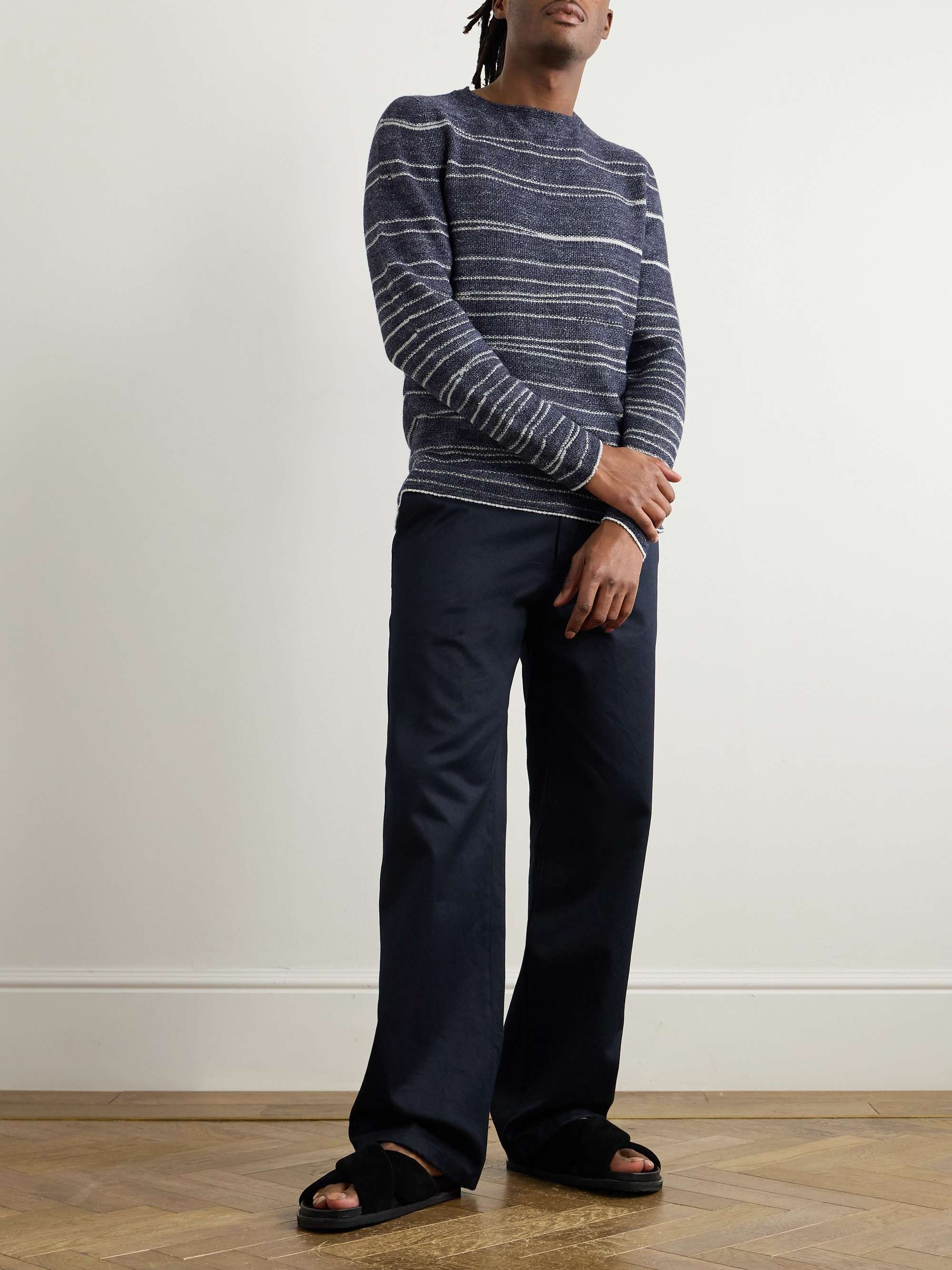 Taoide Striped Linen, Cashmere, Silk and Cotton-Blend Sweater view
