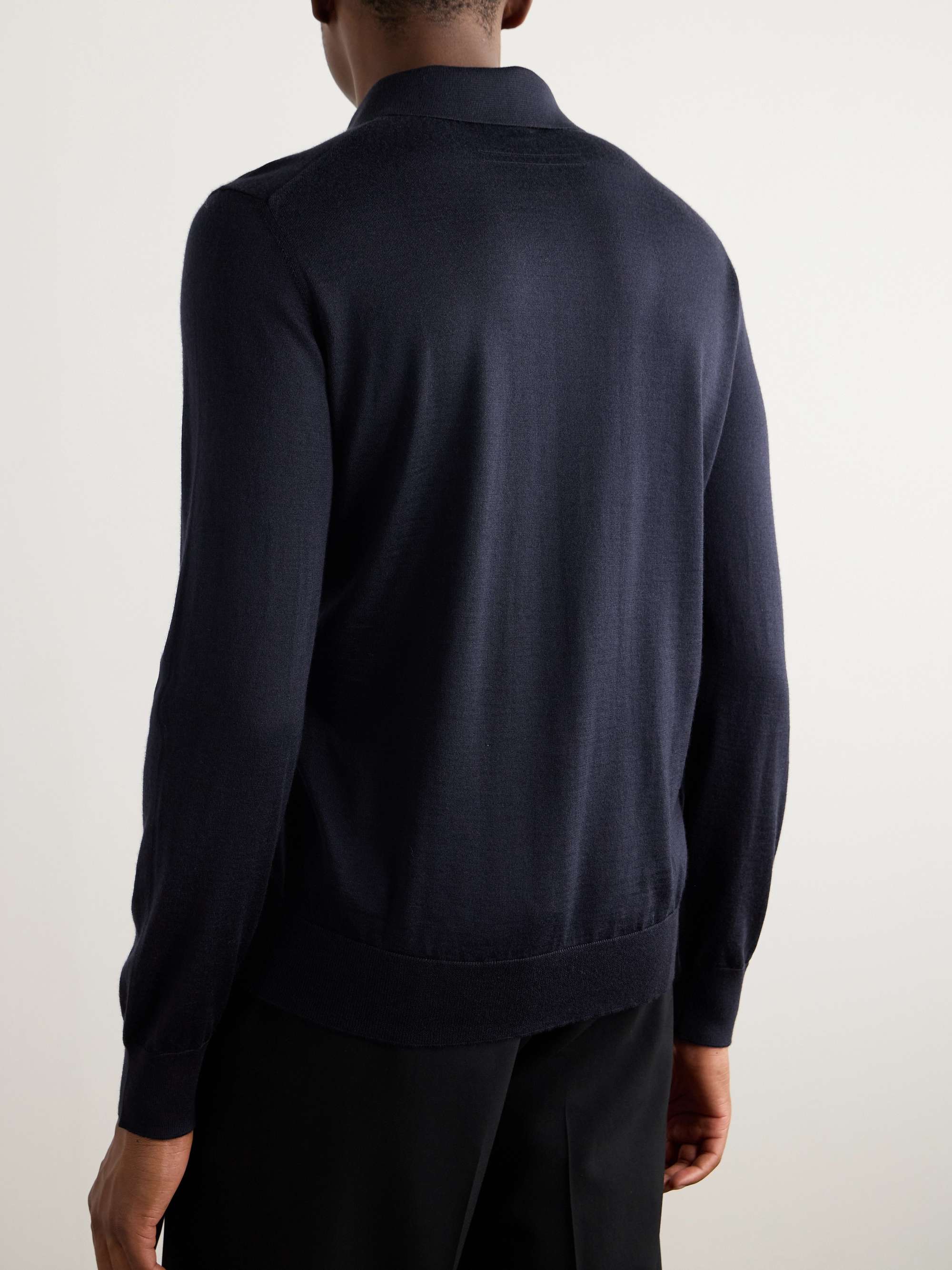 Cashmere and Silk-Blend Piqué Polo Shirt view