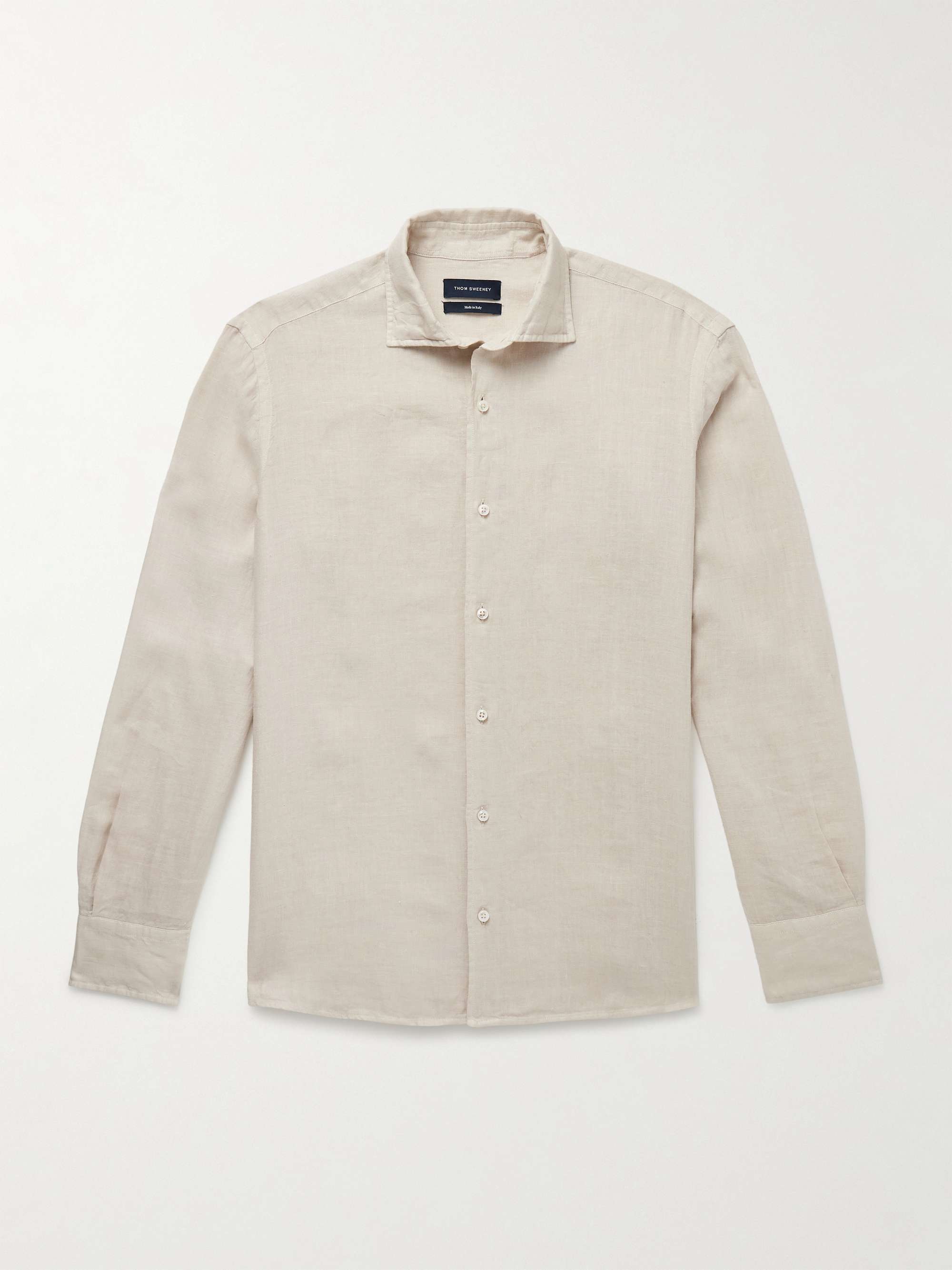 Slim-Fit Cutaway-Collar Linen Shirt hero visual