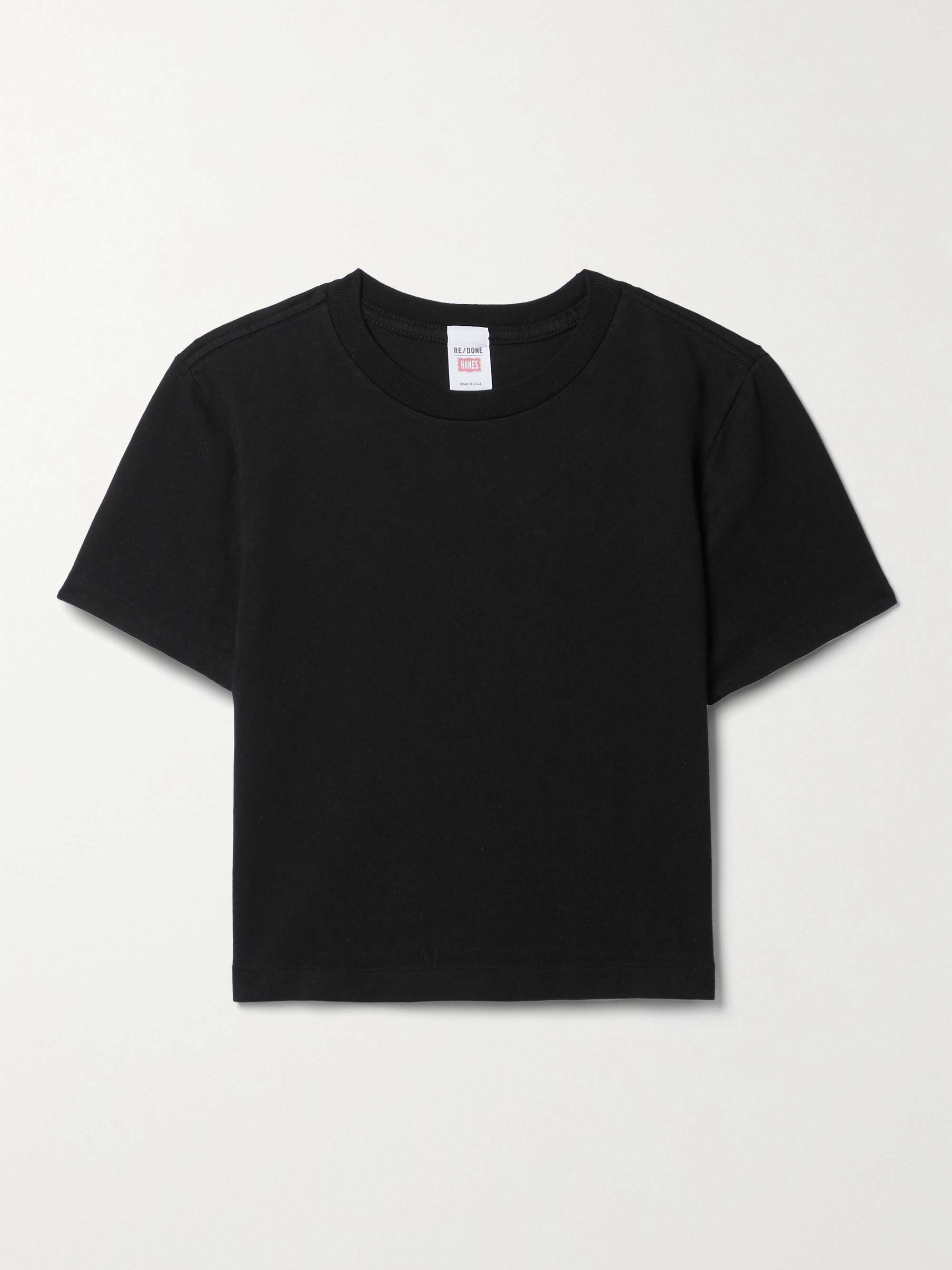 + Hanes Micro cropped cotton-jersey T-shirt hero visual