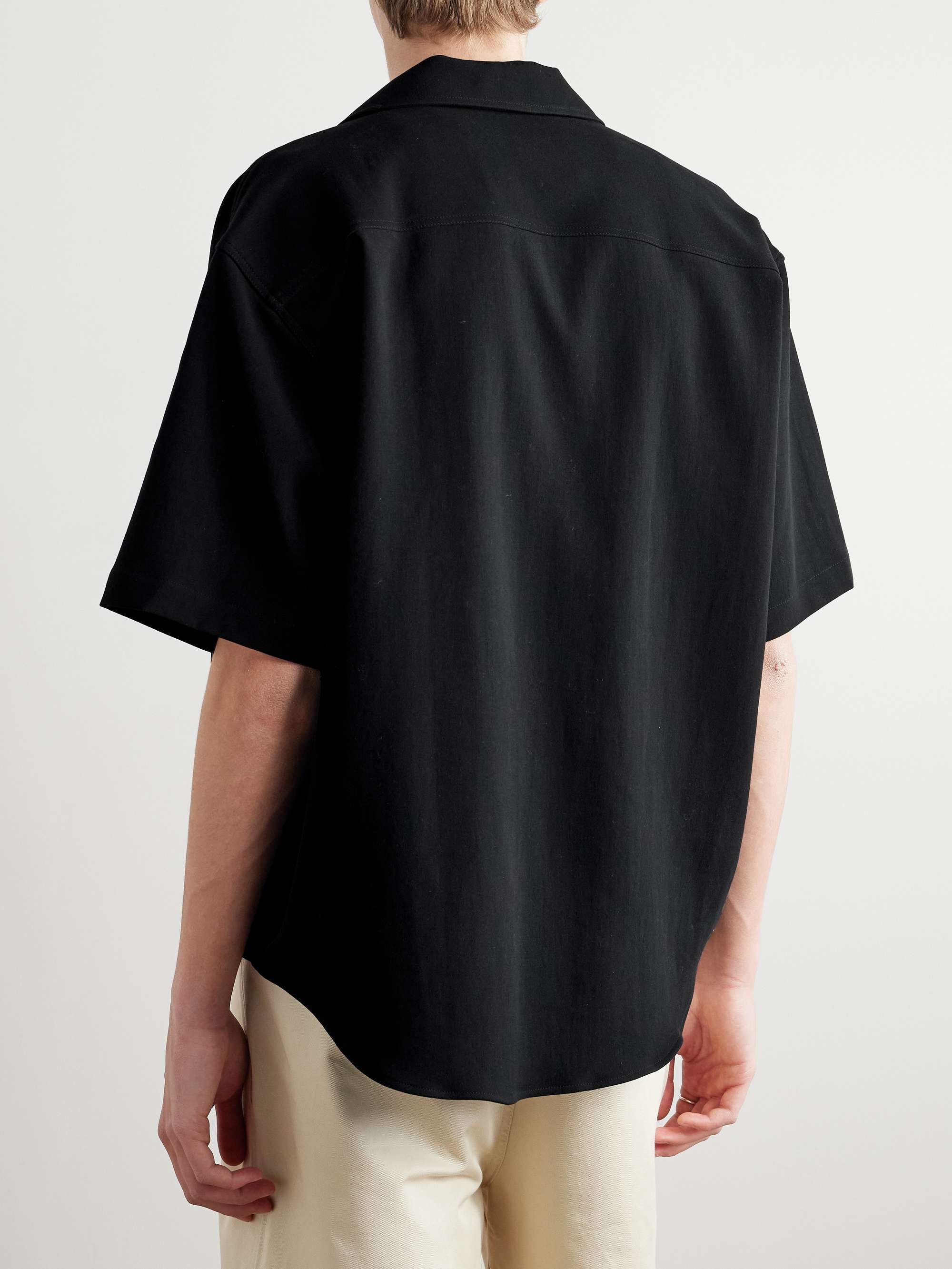 Camp-Collar Cotton-Crepe Shirt view