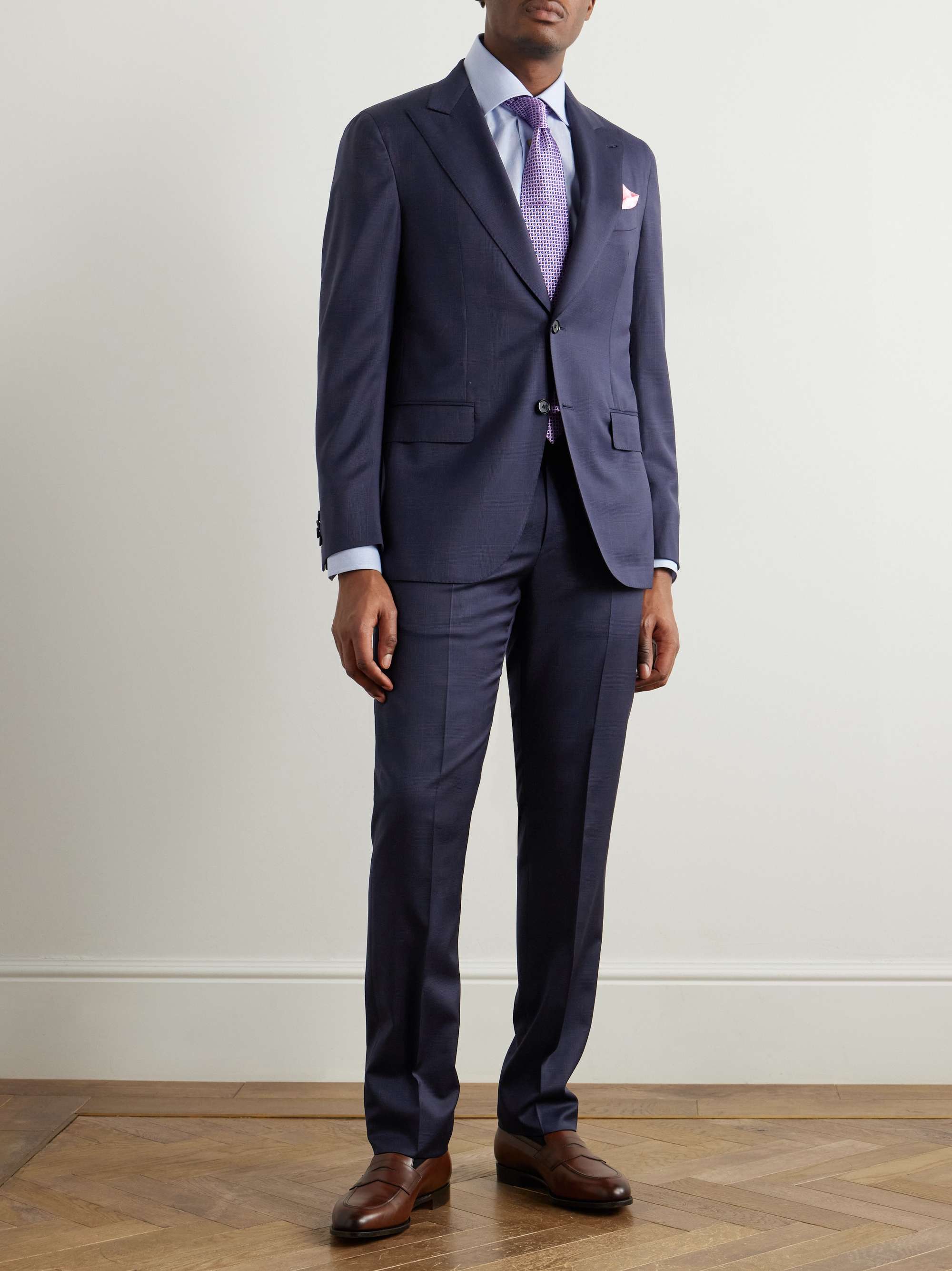 Slim-Fit Prince of Wales Checked Wool Suit Trousers view