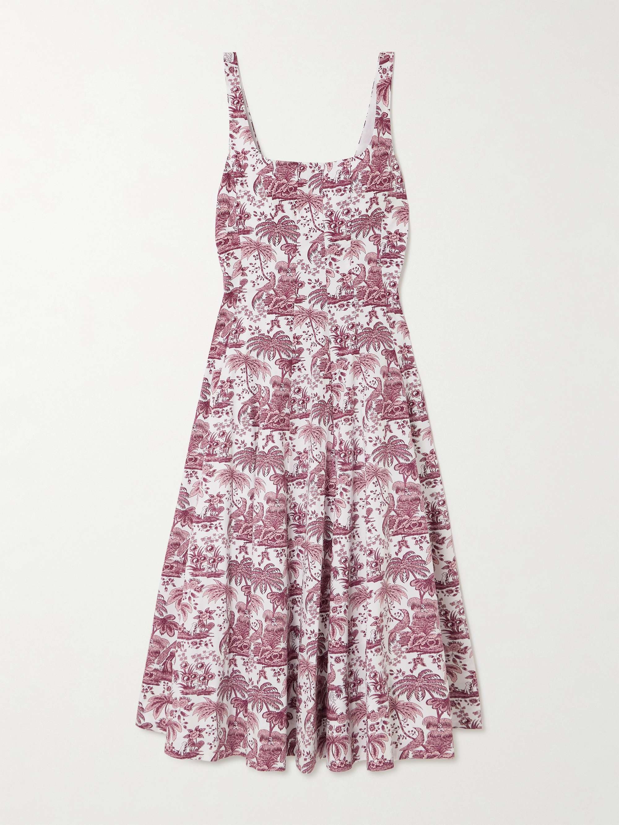 Wells pleated printed cotton-blend poplin midi dress hero visual