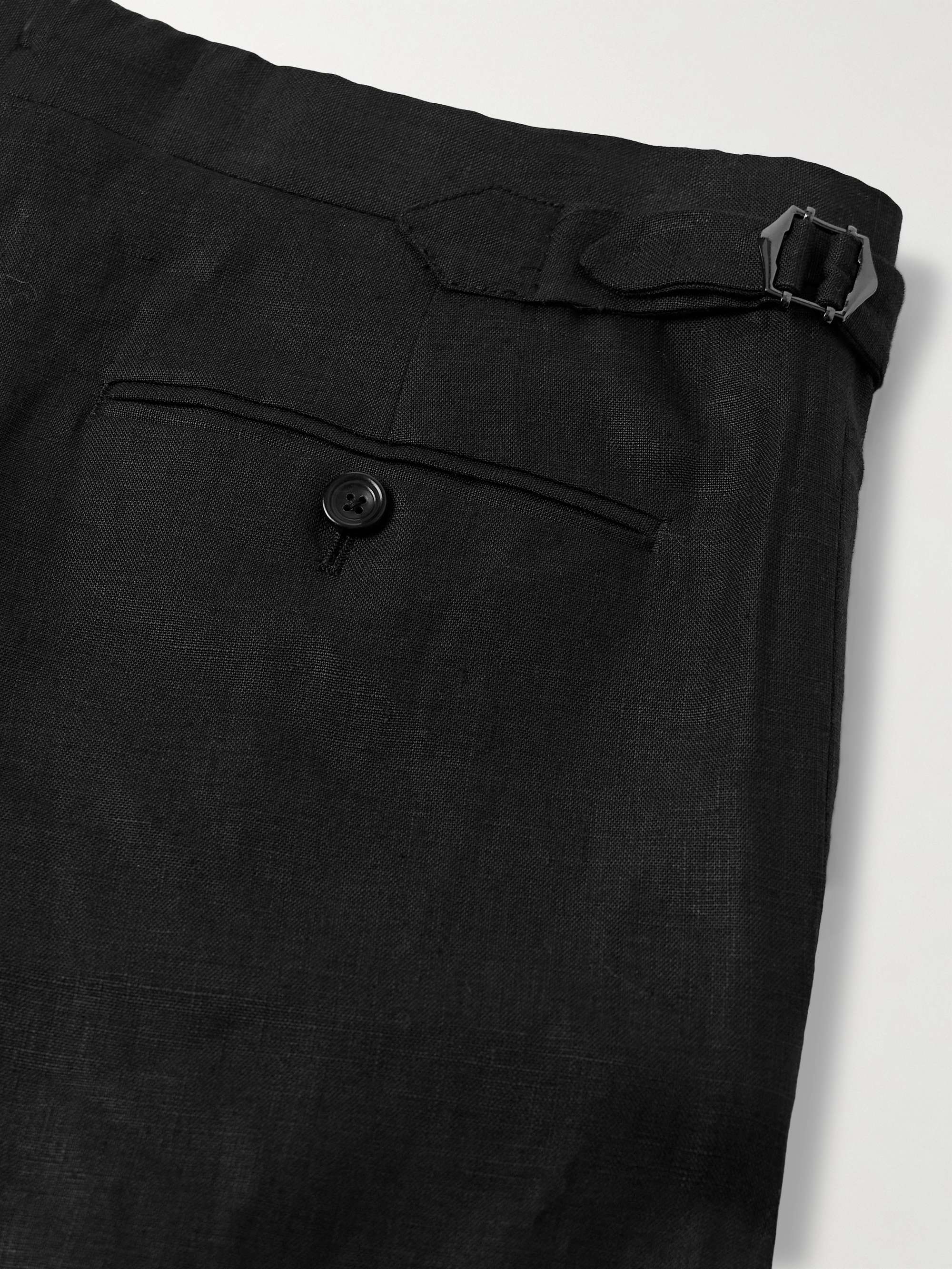Waverly Slim-Fit Straight-Leg Pleated Linen Suit Trousers view
