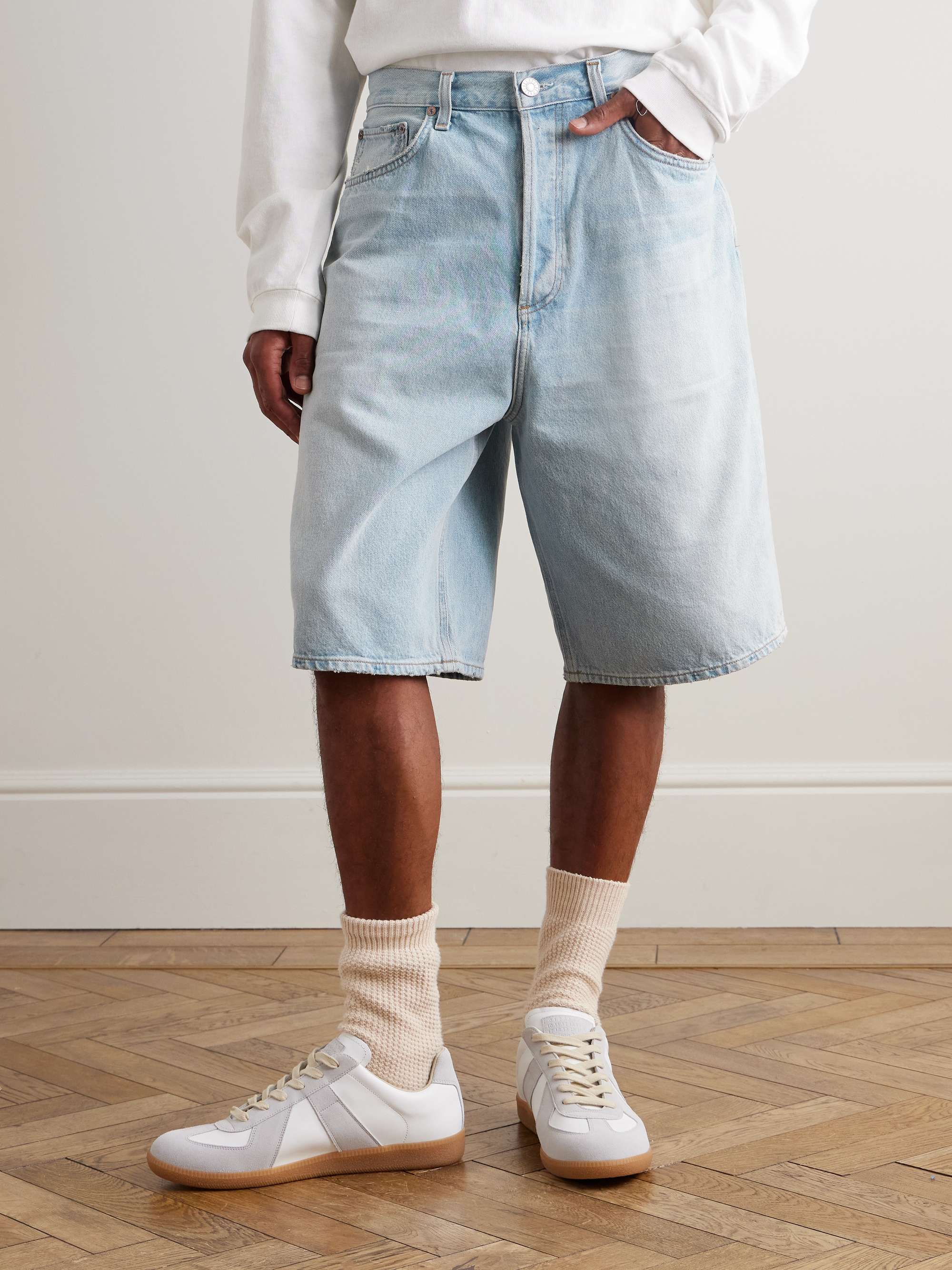 Skater Straight-Leg Denim Shorts view