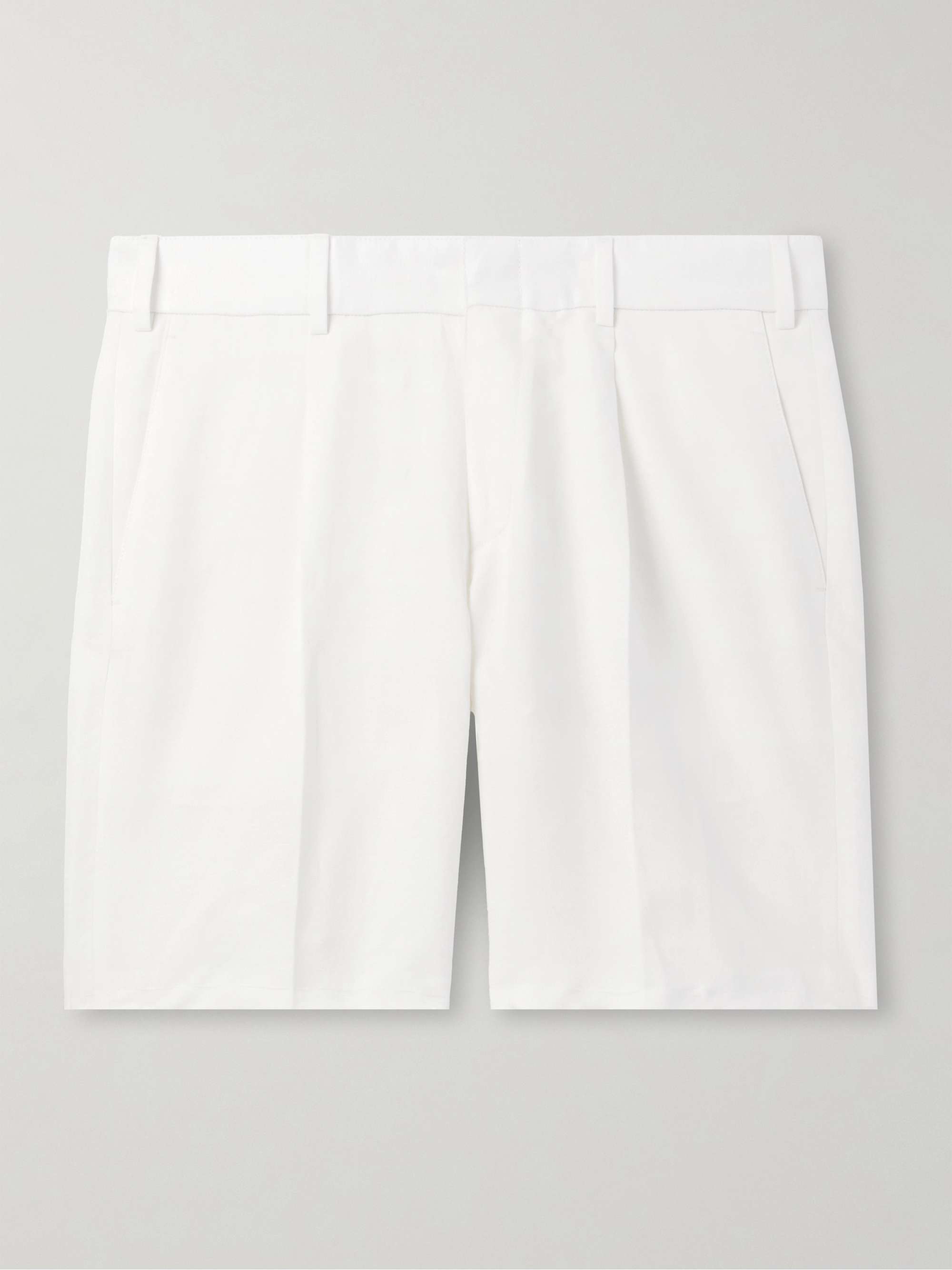 Pienza Slim-Fit Straight-Leg Pleated Linen and Cotton-Blend Twill Shorts hero visual