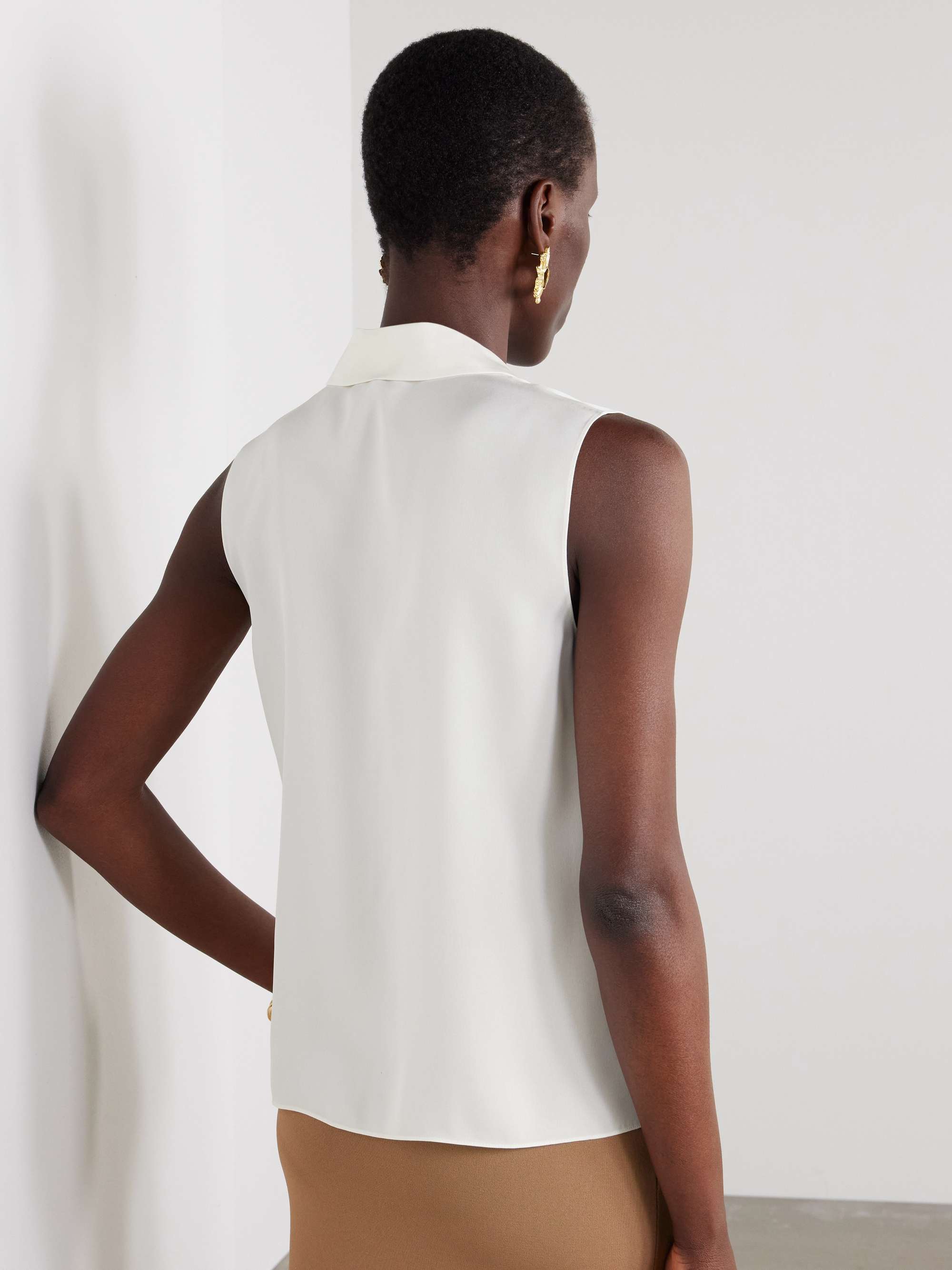 Silk-chiffon shirt view
