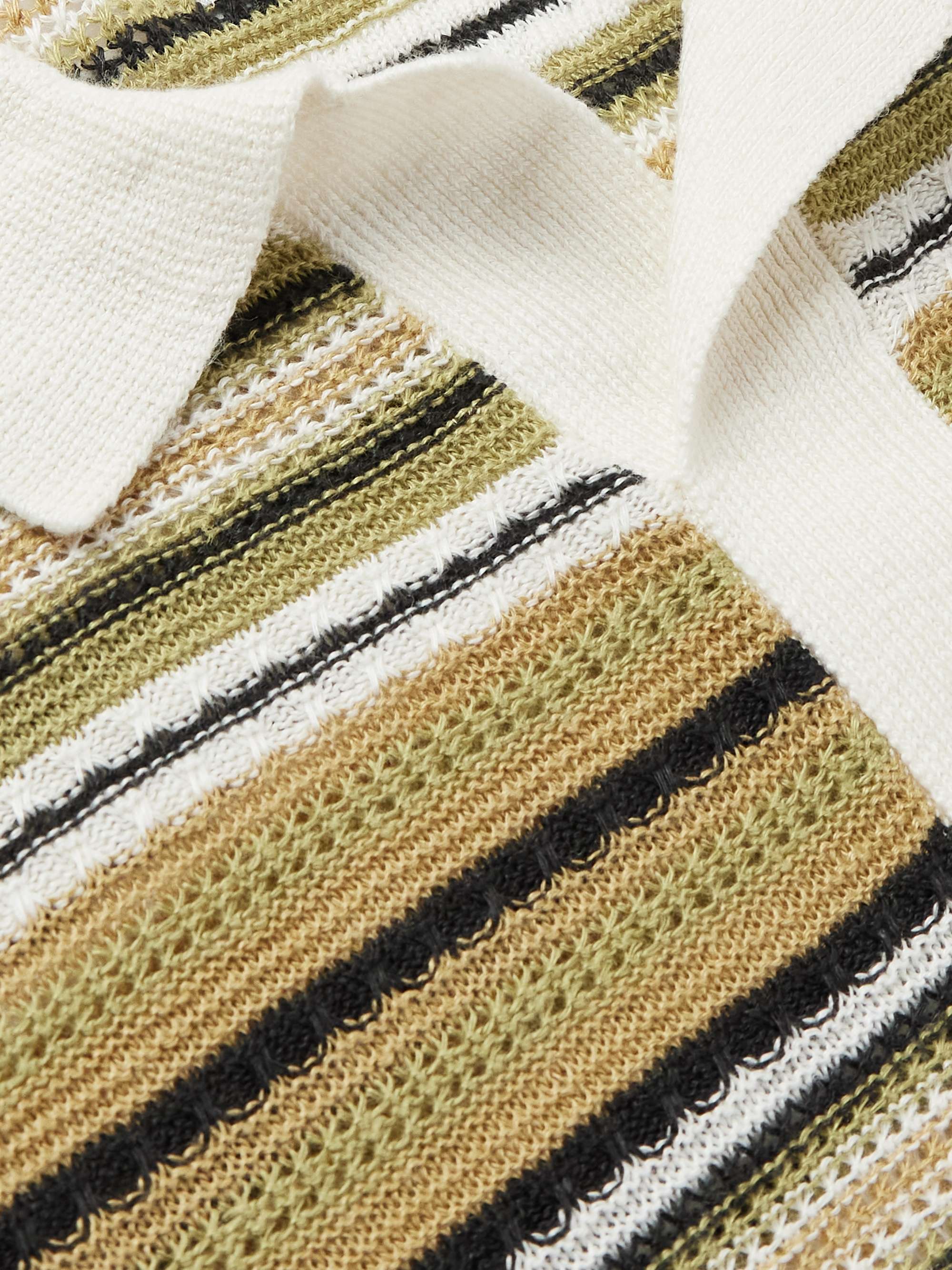 Noam 6689 Striped Linen Polo Shirt view