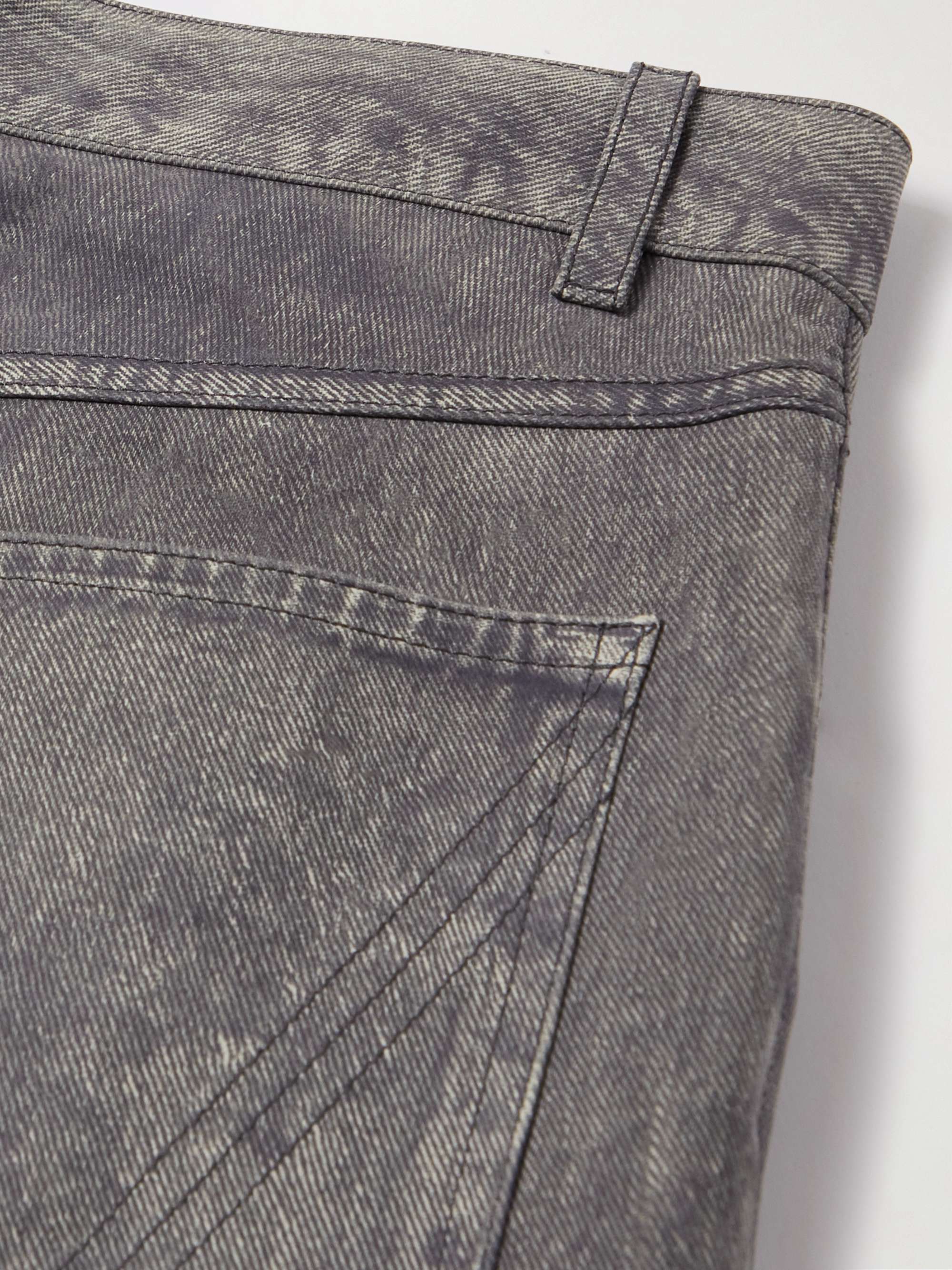 Straight-Leg Printed Nubuck Trousers view