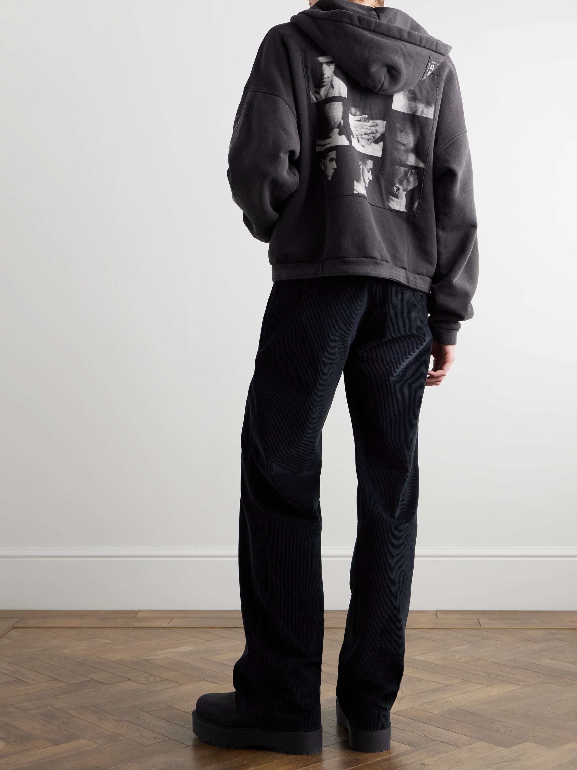 Oversized Printed Cotton-Jersey Zip-Up Hoodie view