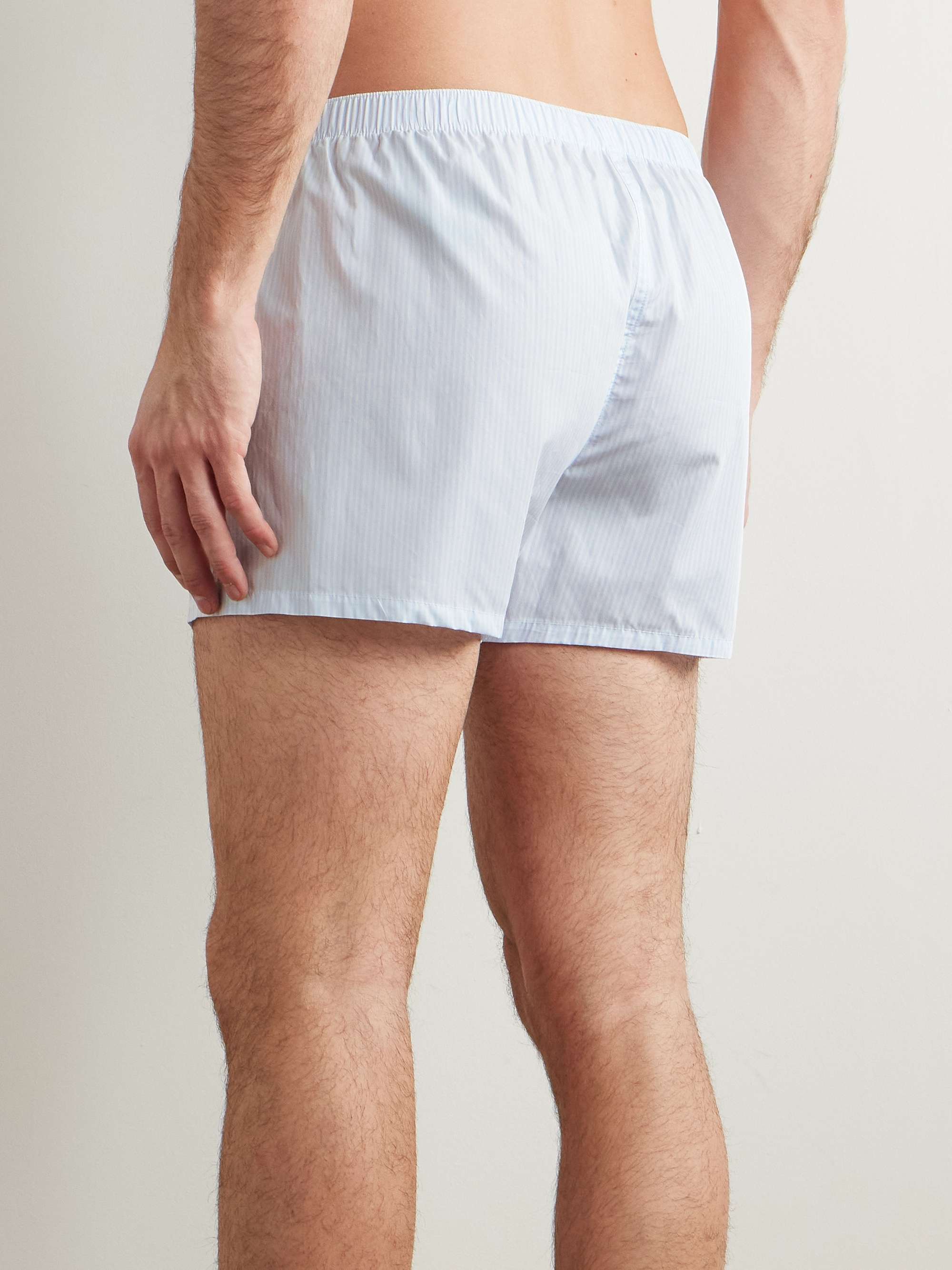 Striped Cotton-Poplin Boxer Shorts view