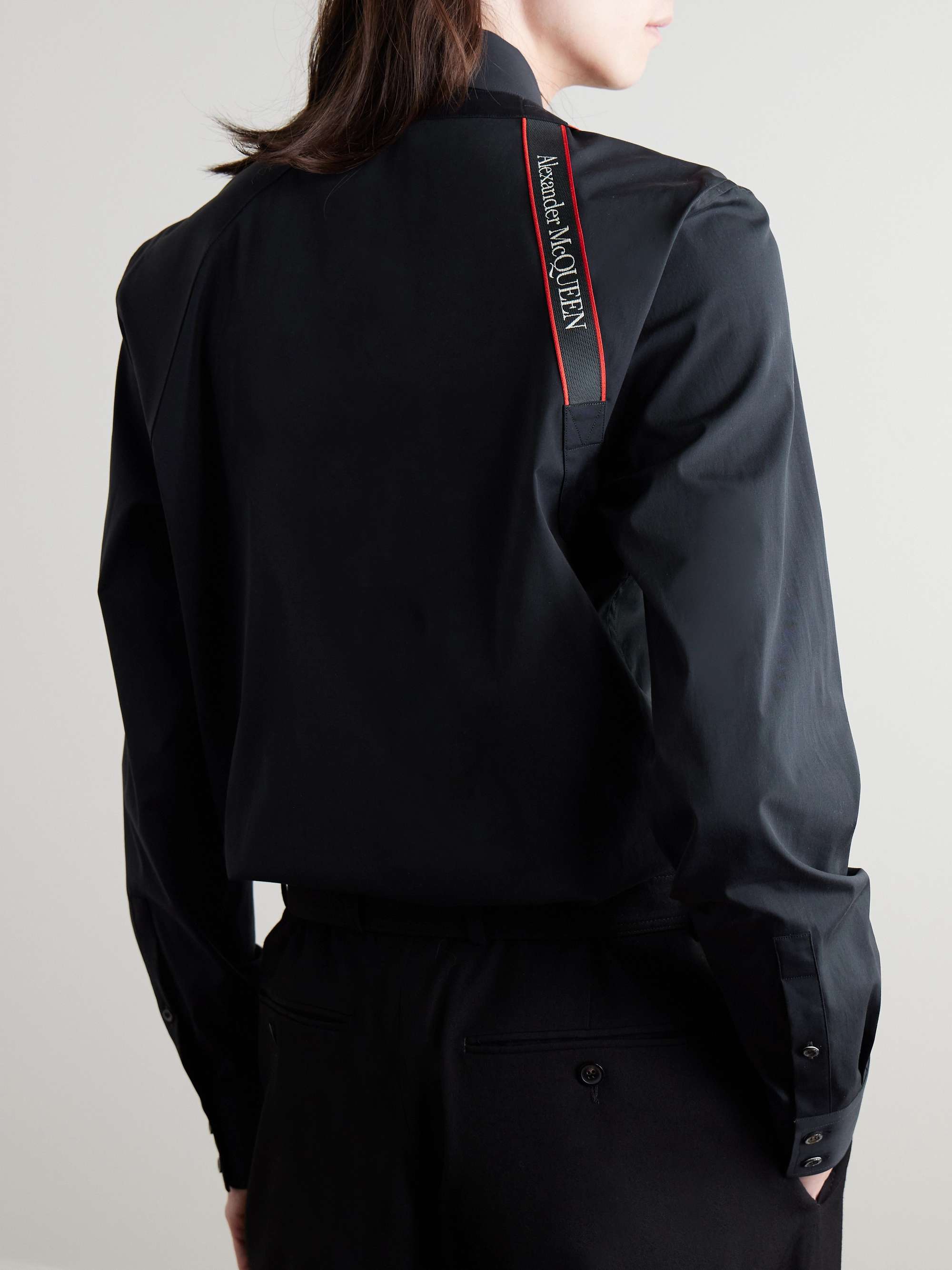 Harness-Detailed Cotton-Blend Shirt view