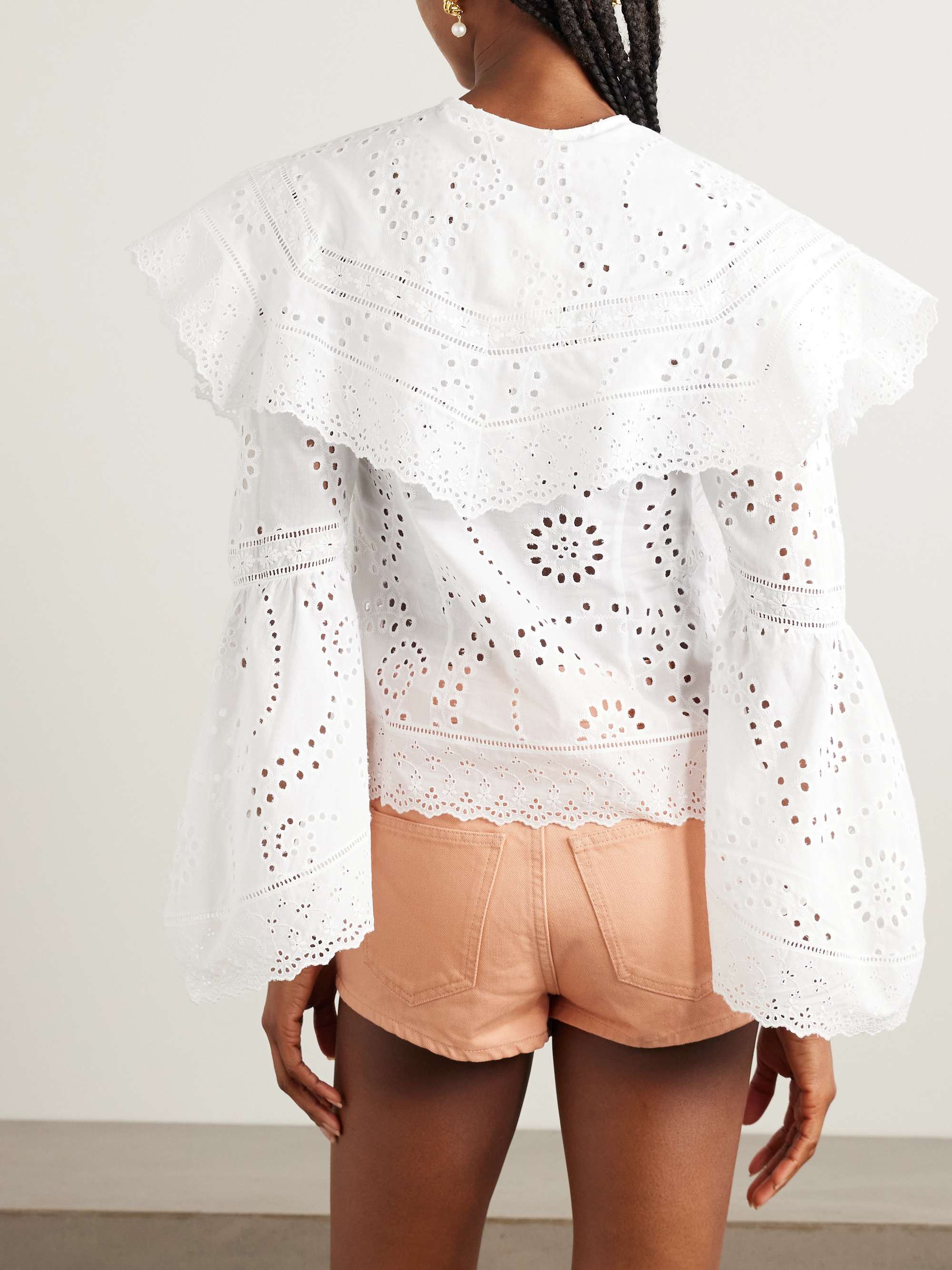 Azzurra broderie anglaise cotton-poplin blouse view