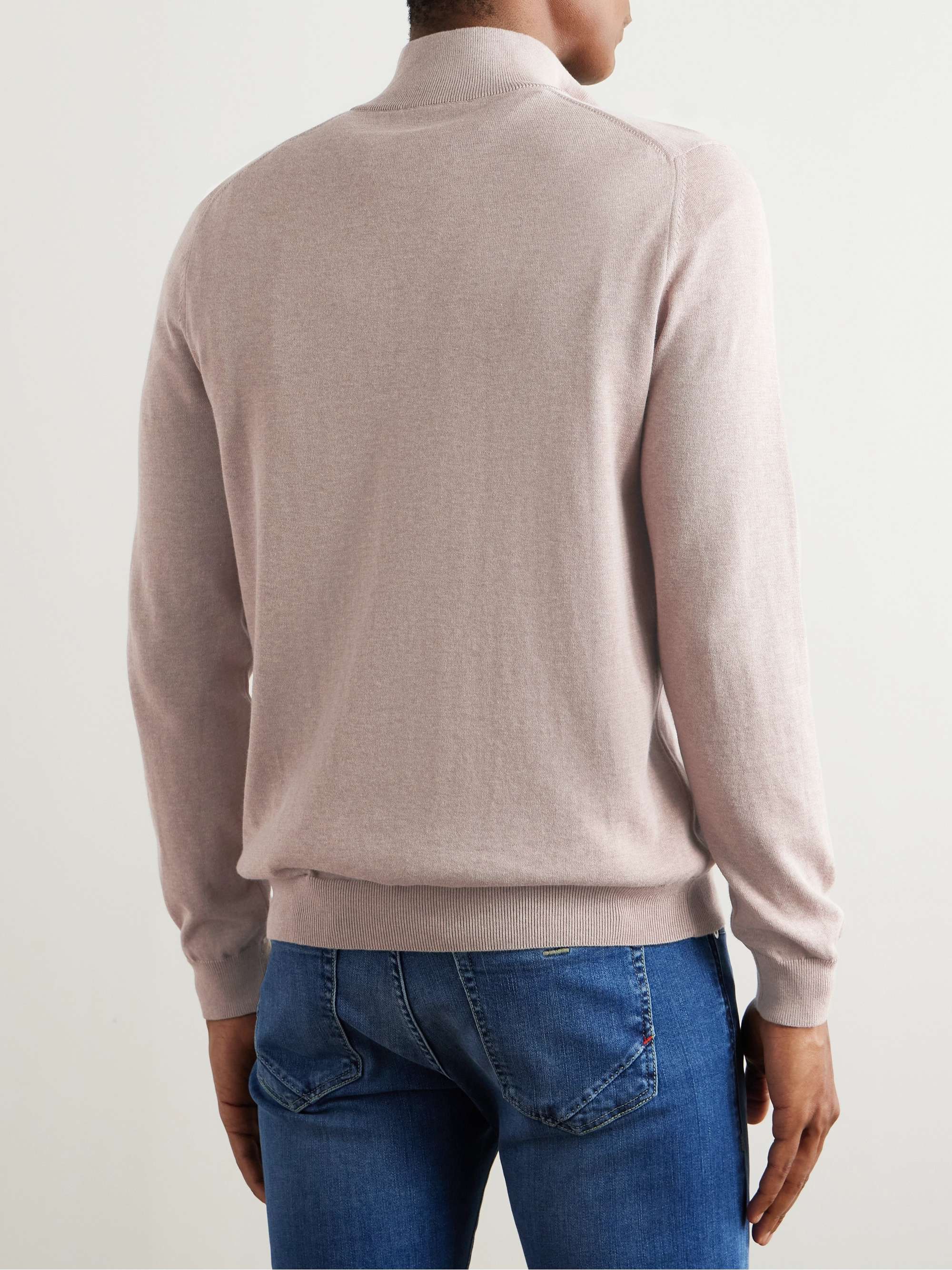 Zanone Slim-Fit Cotton Zip-Up Sweater view