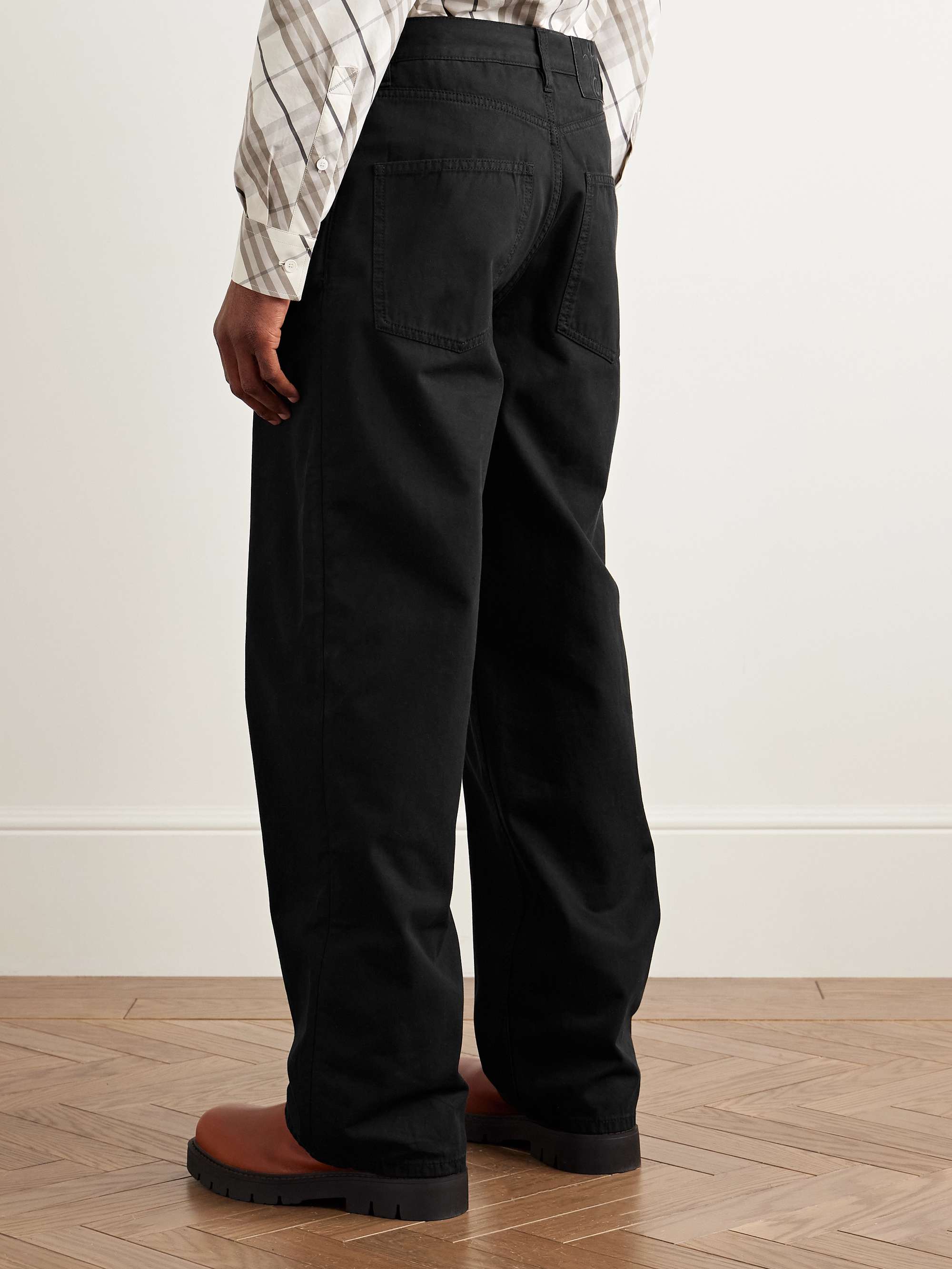 Straight-Leg Cotton-Twill Trousers view