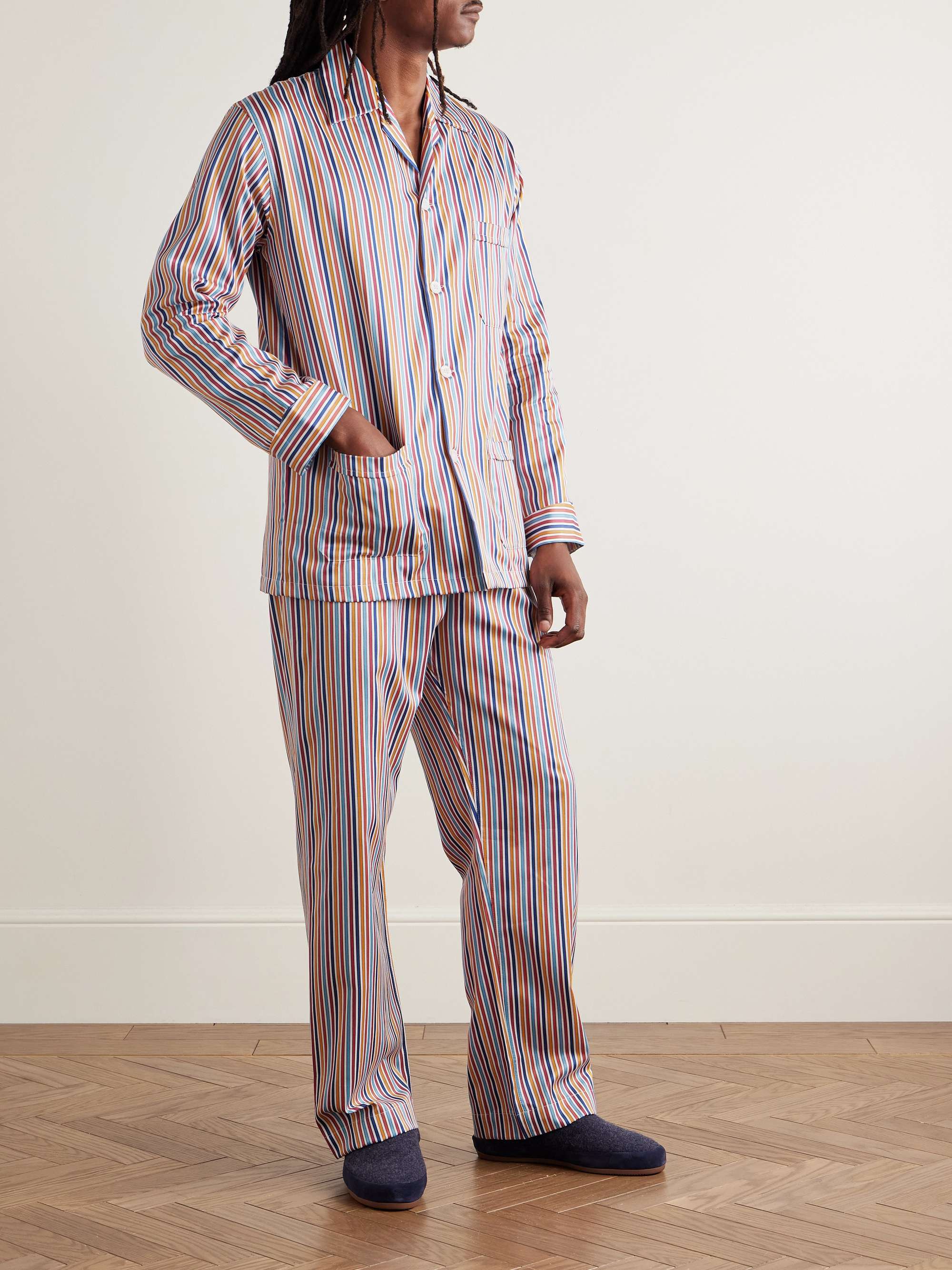 Wellington Striped Cotton-Poplin Pyjama Set view