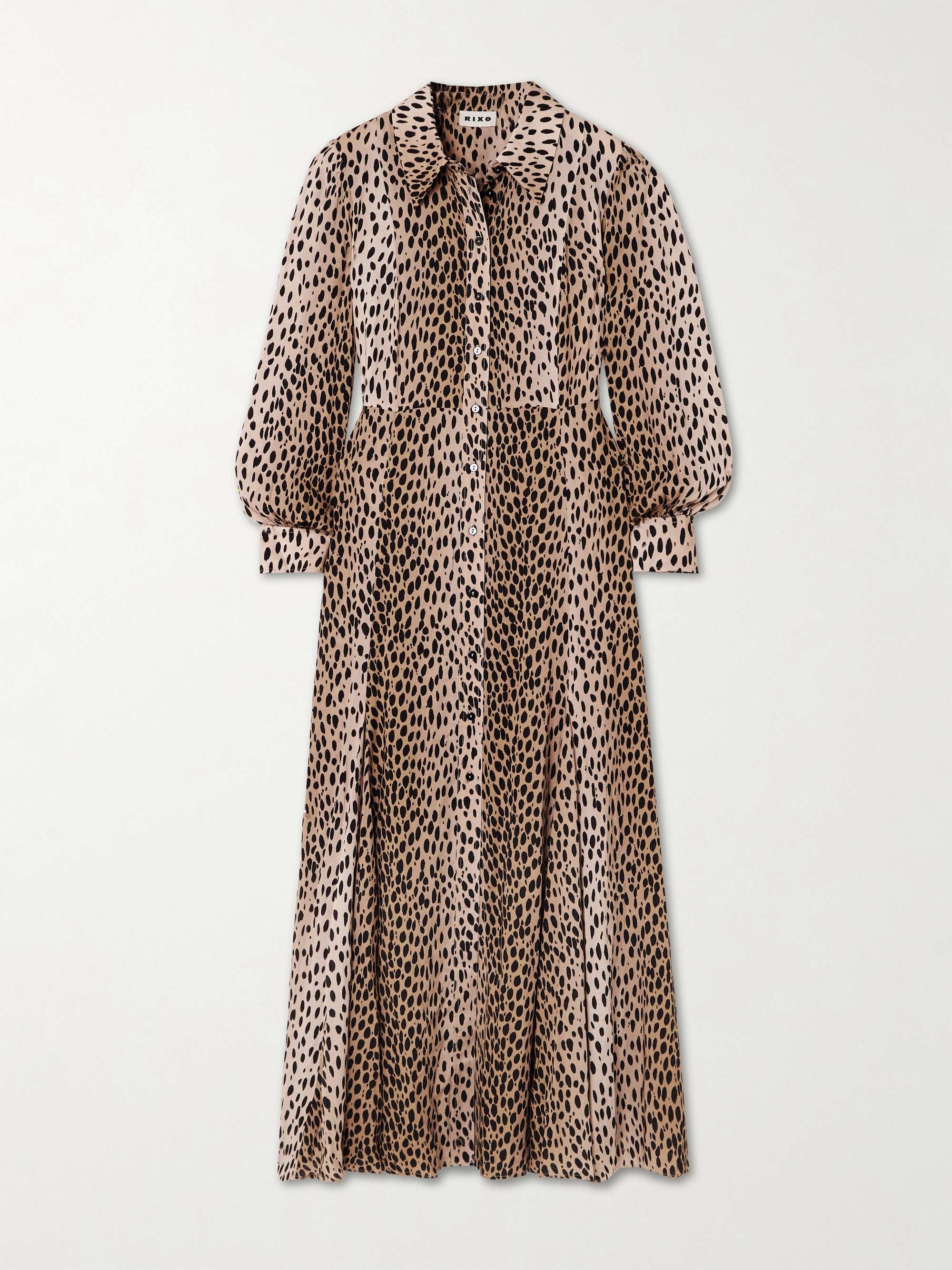 Maddison printed crepe de chine midi shirt dress hero visual