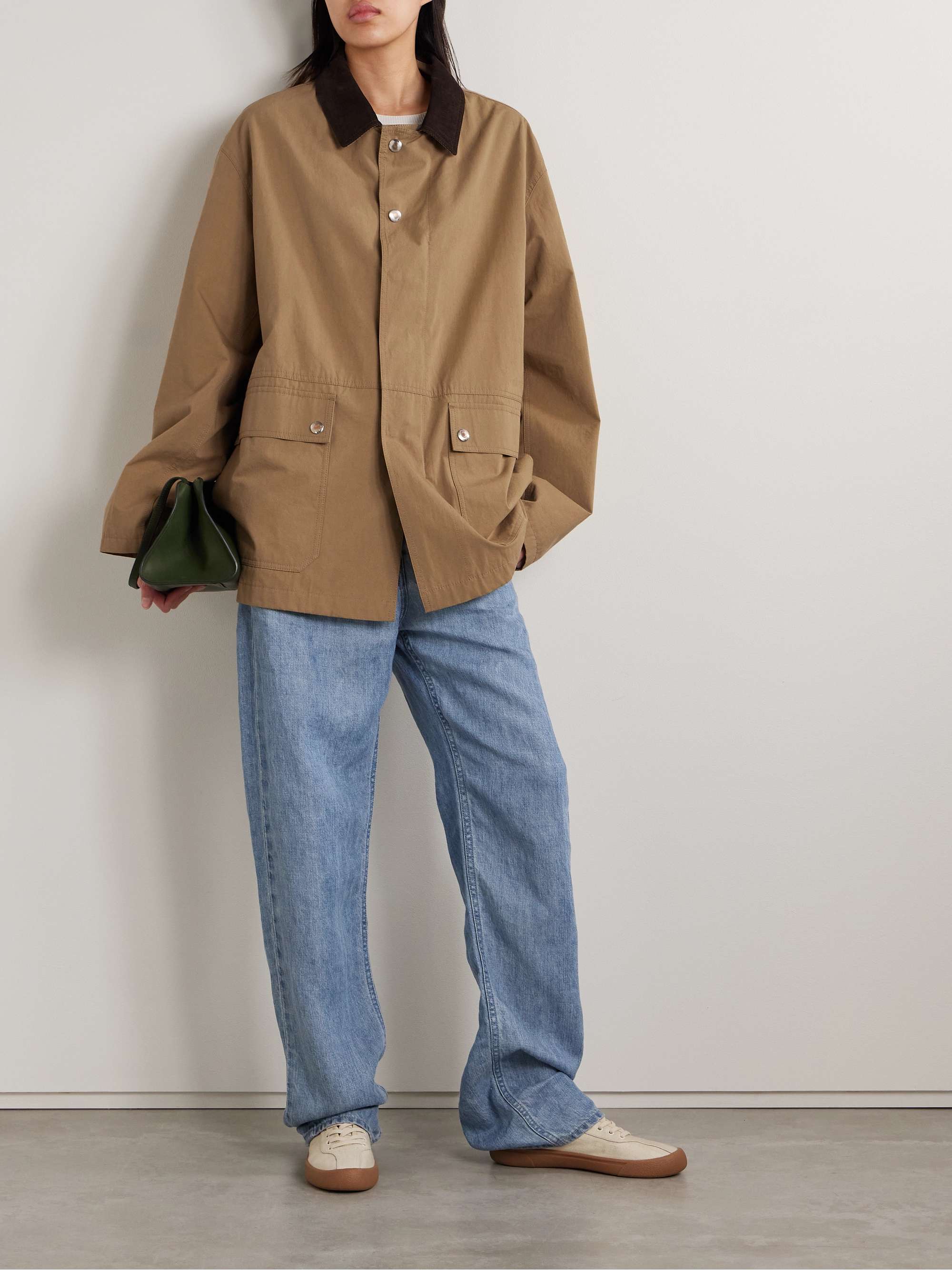 Frank corduroy-trimmed cotton-canvas jacket view