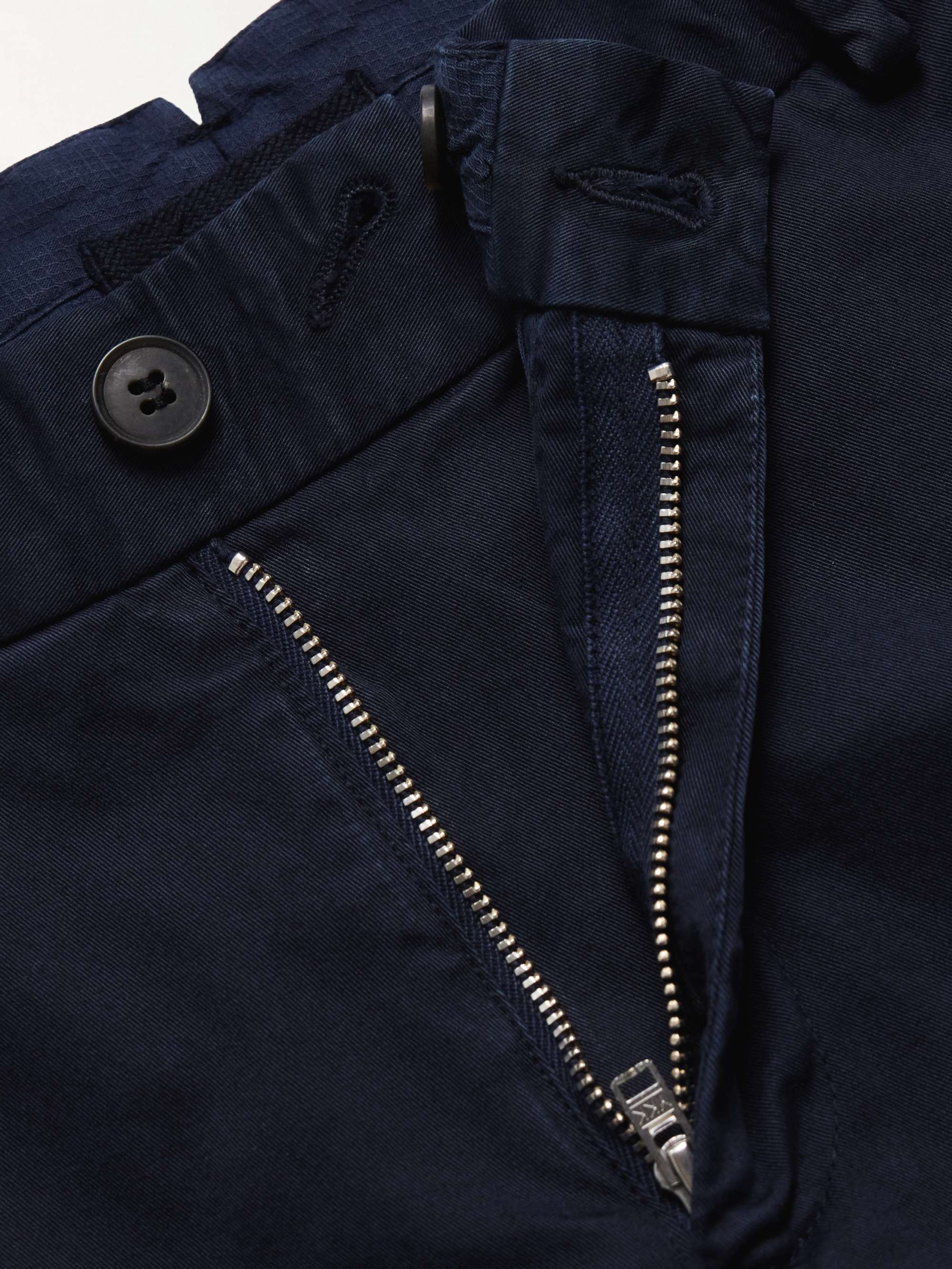 Straight-Leg Garment-Dyed Cotton-Blend Twill Chinos view