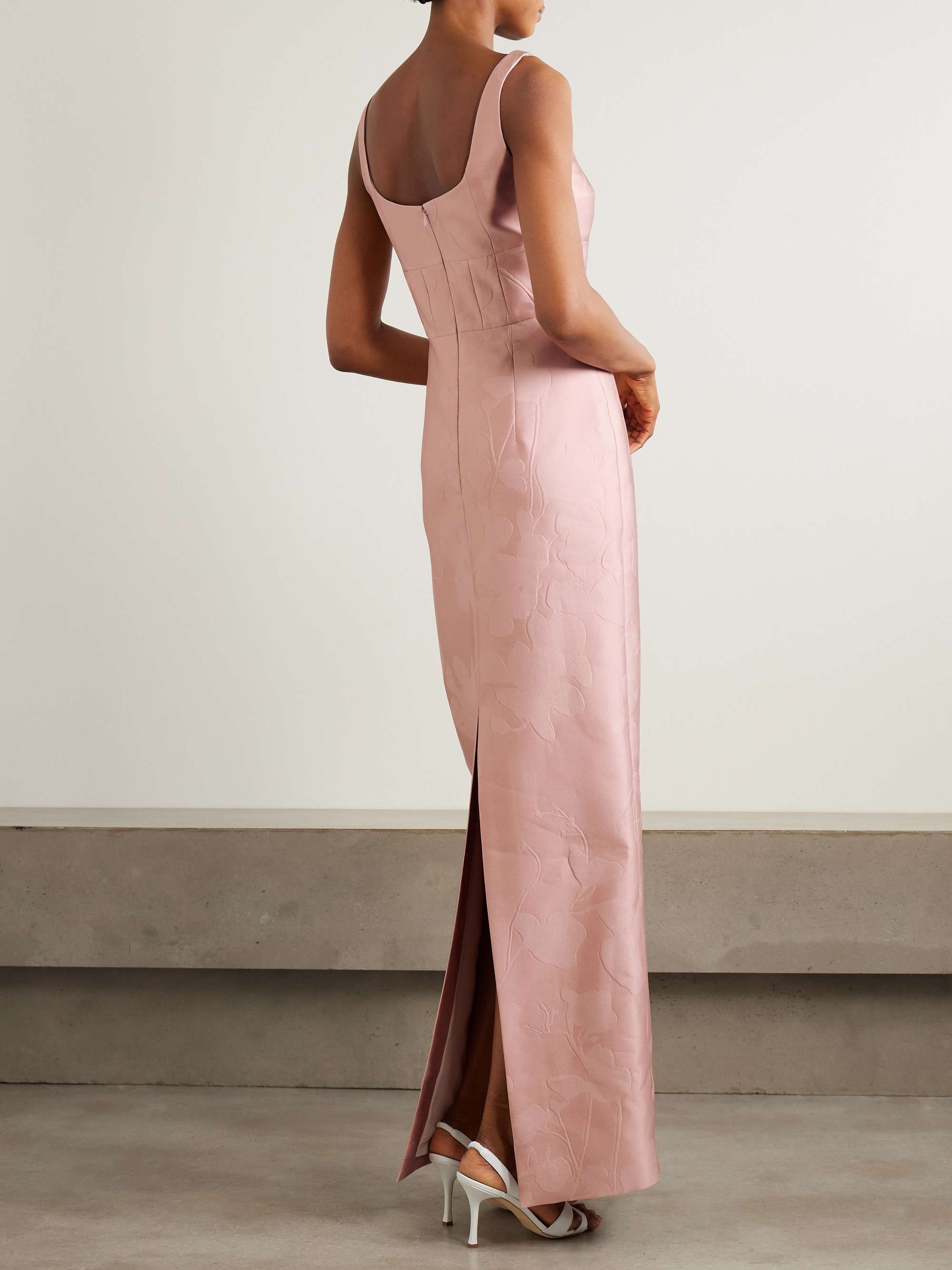 Megara paneled cloqué maxi dress view