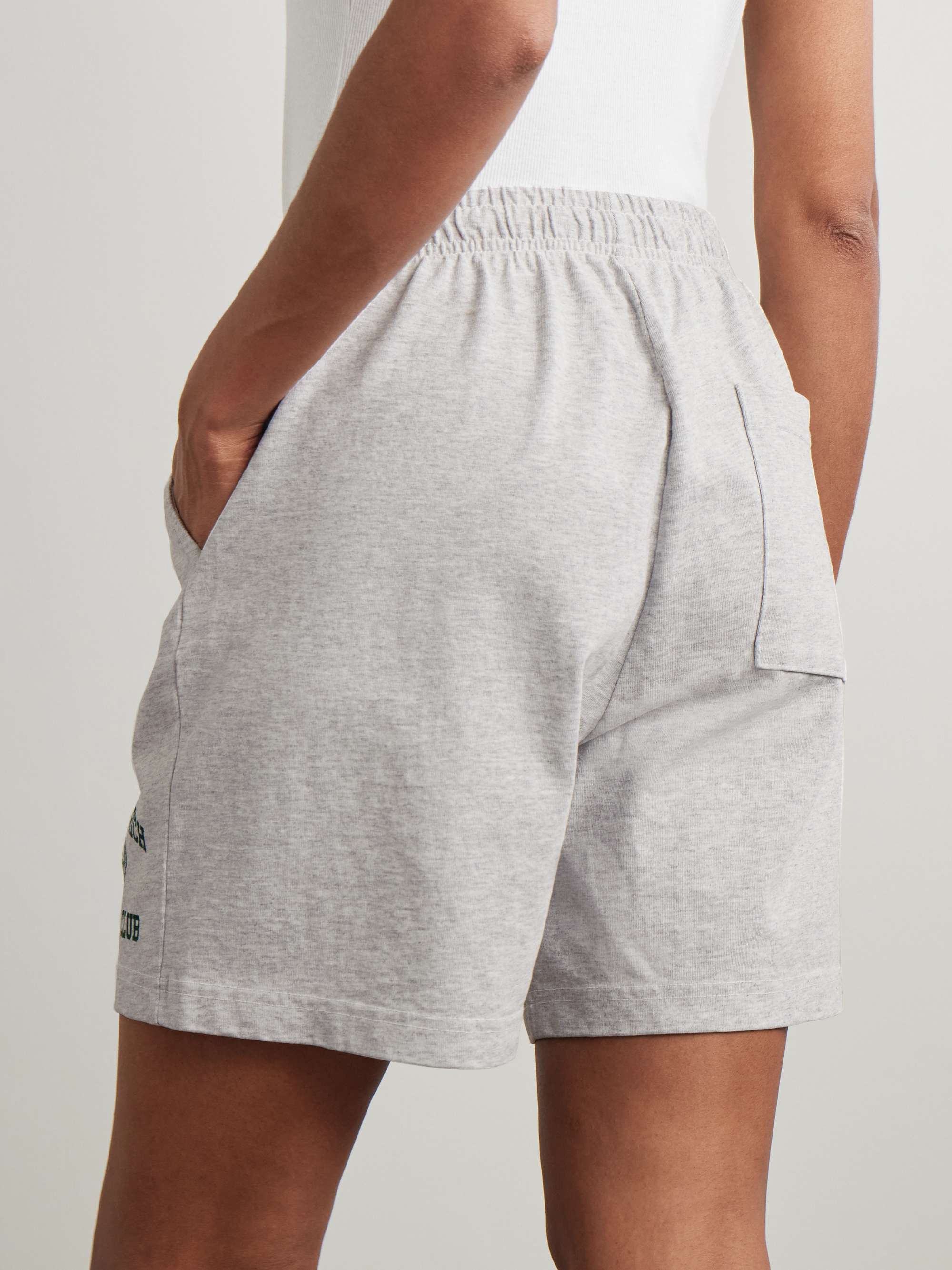 Varsity Crest printed cotton-blend jersey shorts view