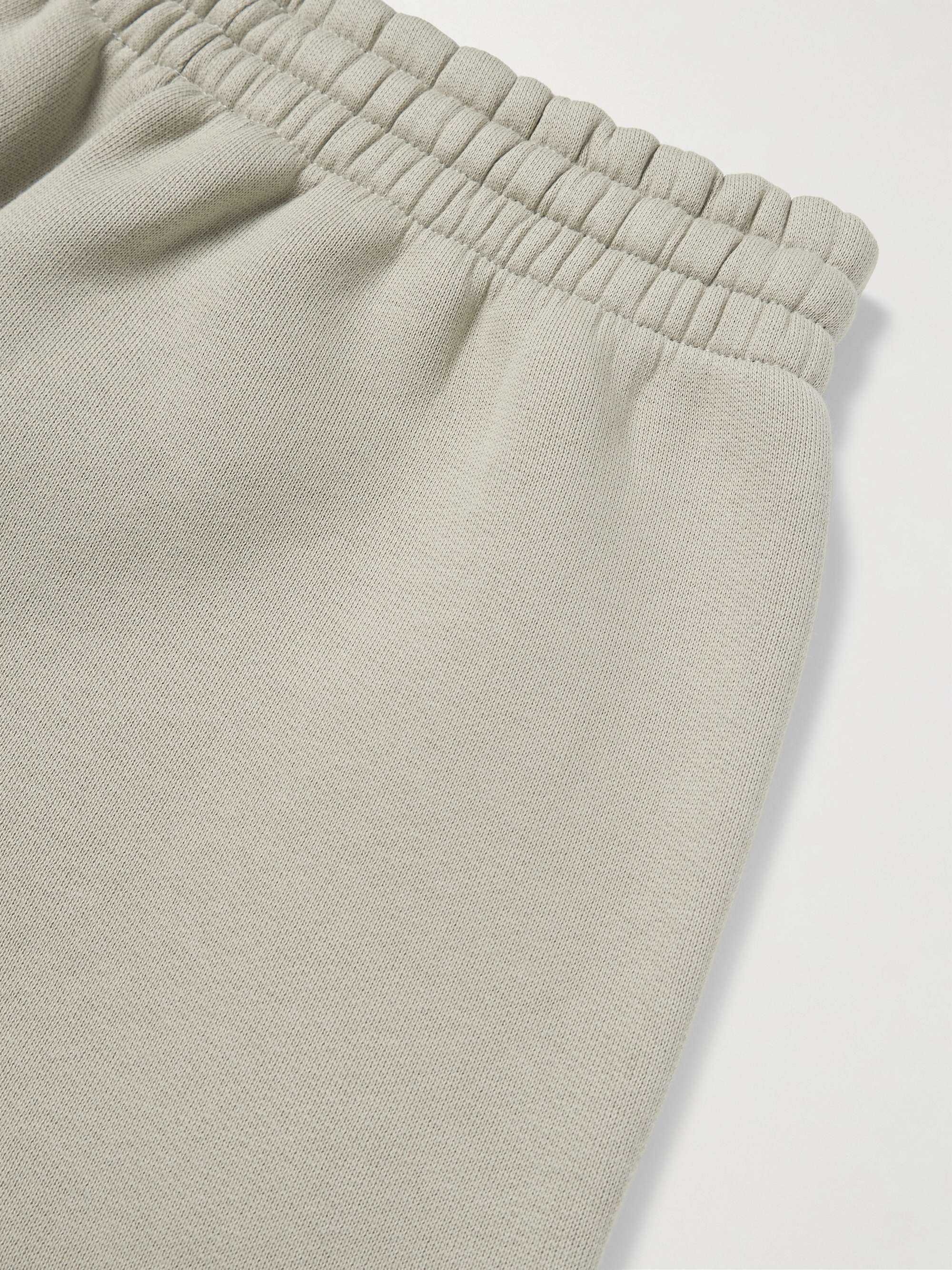 Wide-Leg Logo-Appliquéd Cotton-Blend Jersey Drawstring Shorts view