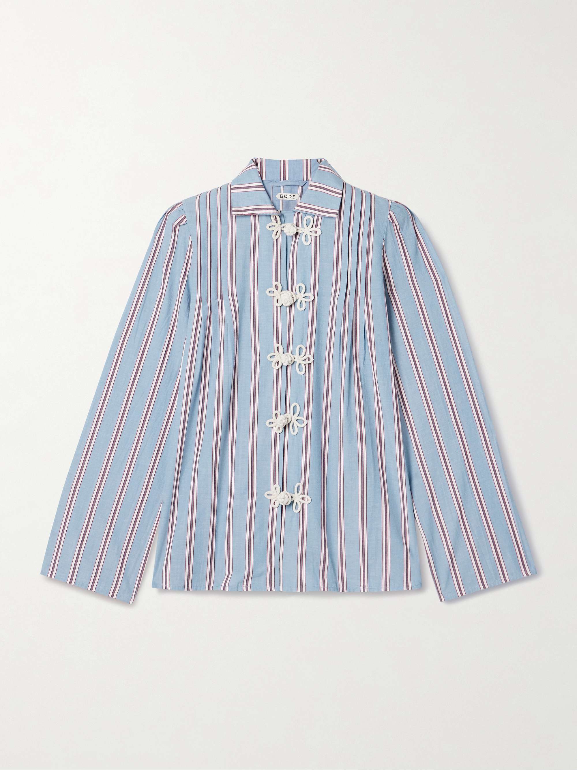 Jonas embroidered striped cotton-voile shirt hero visual