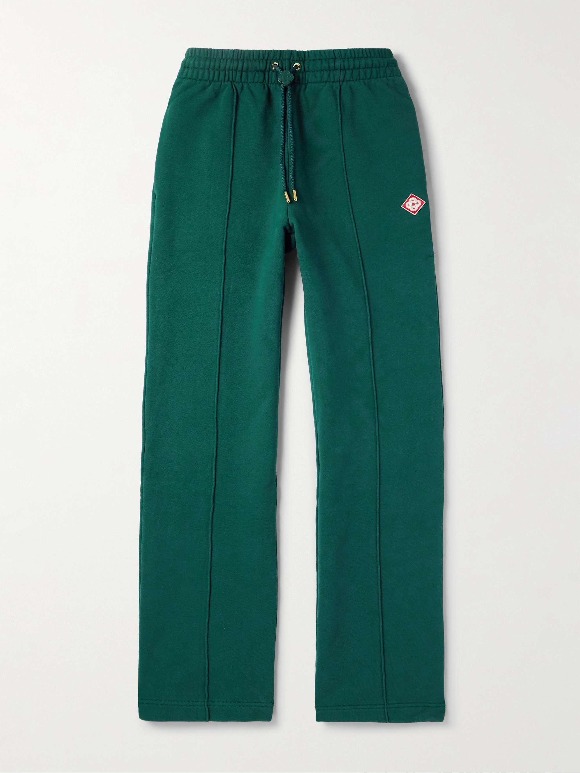Straight-Leg Logo-Appliquéd Organic Cotton-Jersey Sweatpants hero visual